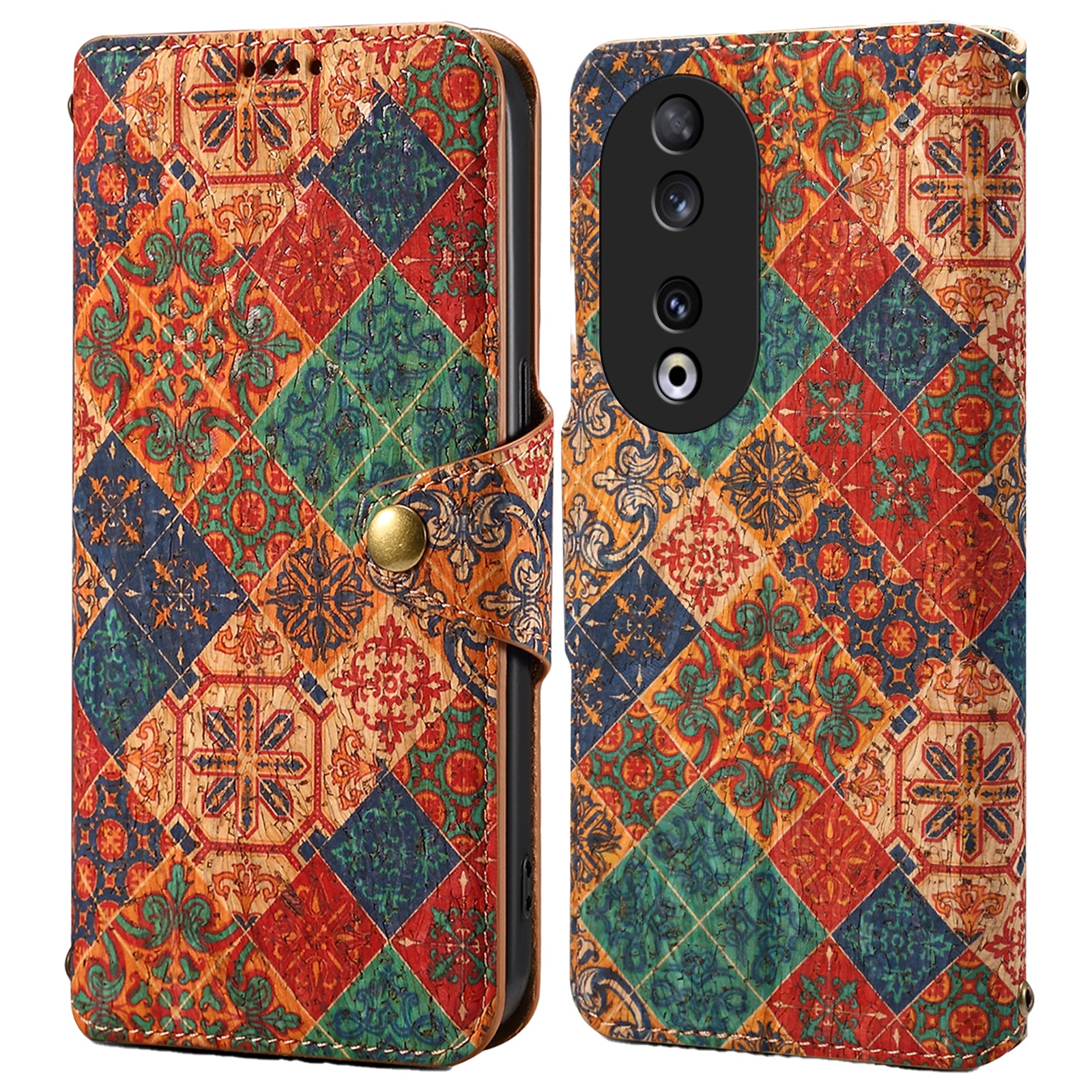 For Honor 90 Case Floral Pattern Leather Phone Cover with Wallet Stand