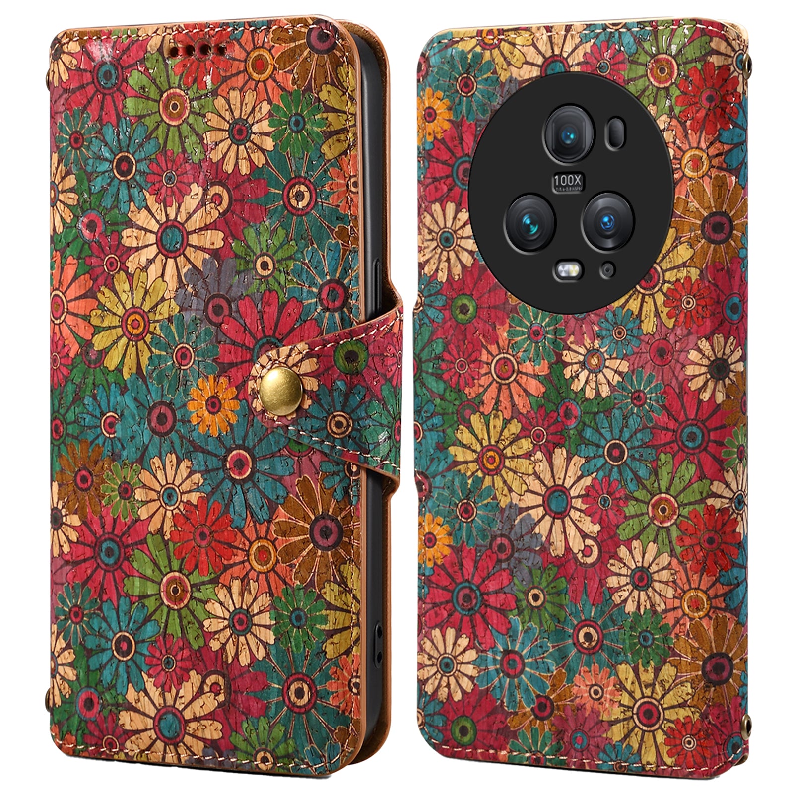 For Honor Magic5 Pro Leather Case Four Seasons Flower Phone Wallet Cover