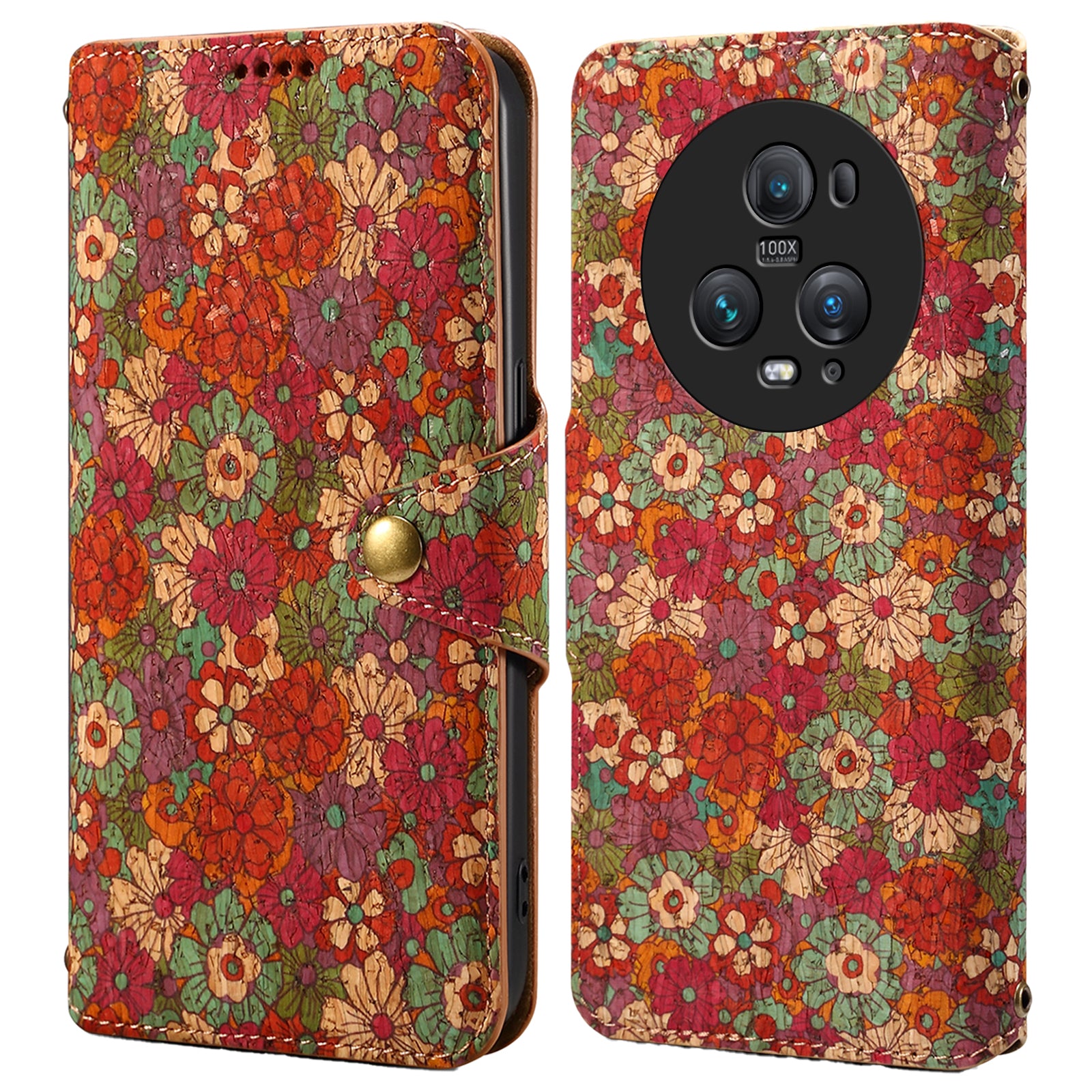For Honor Magic5 Pro Leather Case Four Seasons Flower Phone Wallet Cover