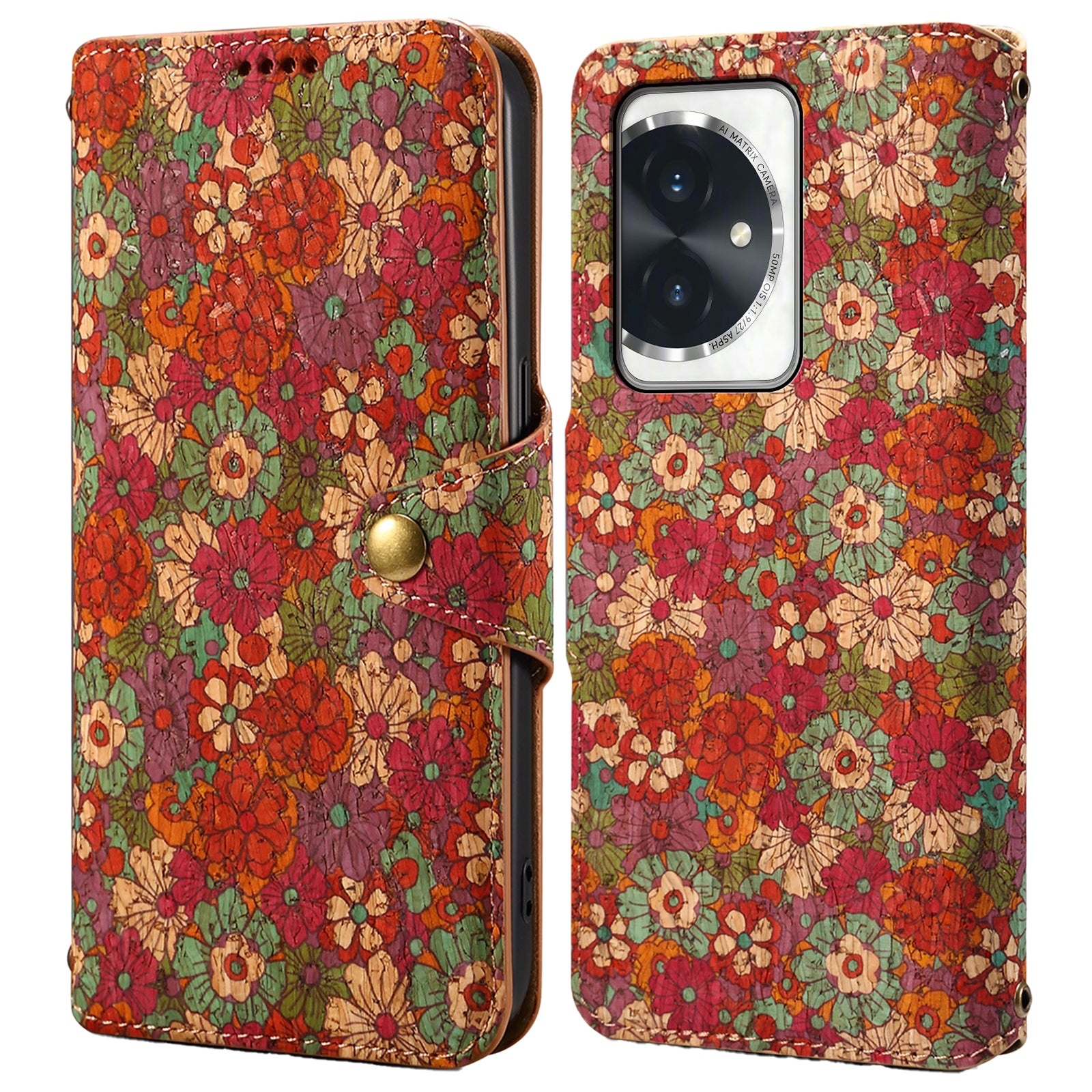 For Honor 100 5G Case Wallet Printing Flower Pattern Leather Phone Cover