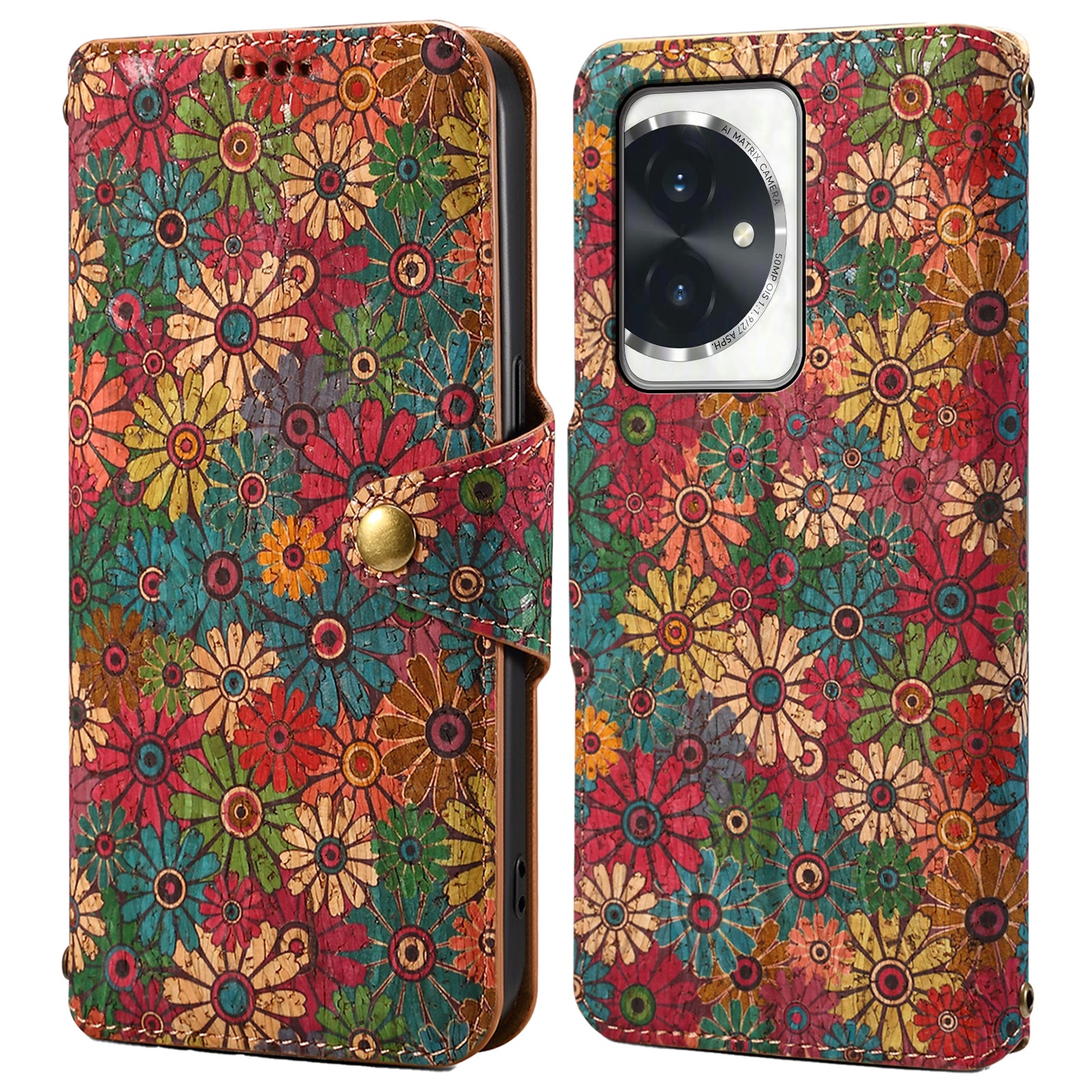 For Honor 100 5G Case Wallet Printing Flower Pattern Leather Phone Cover