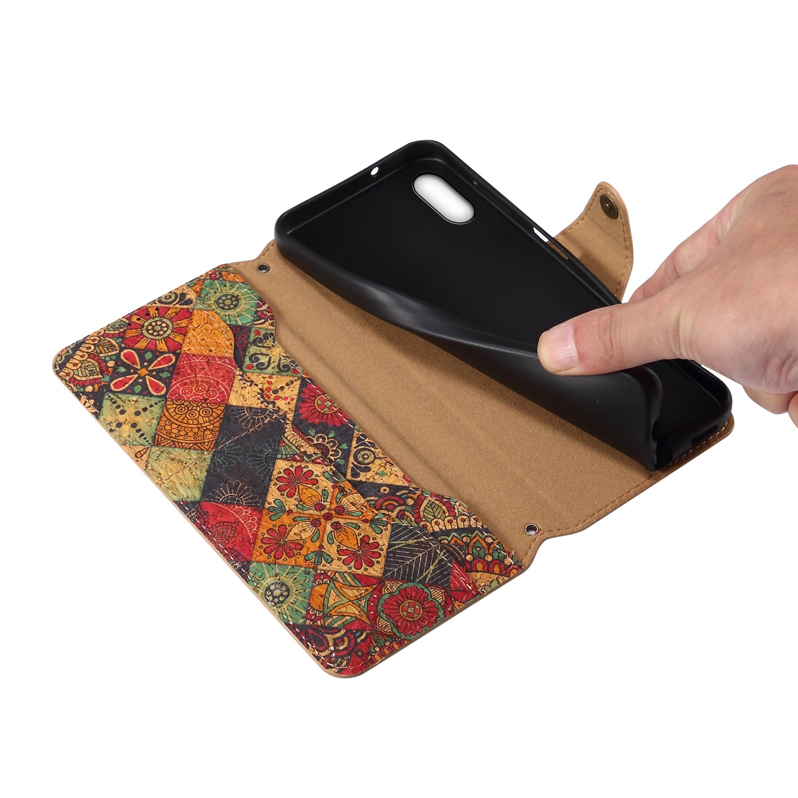 For iPhone X / XS Case Leather Wallet Phone Cover Seasonal Flower Printing