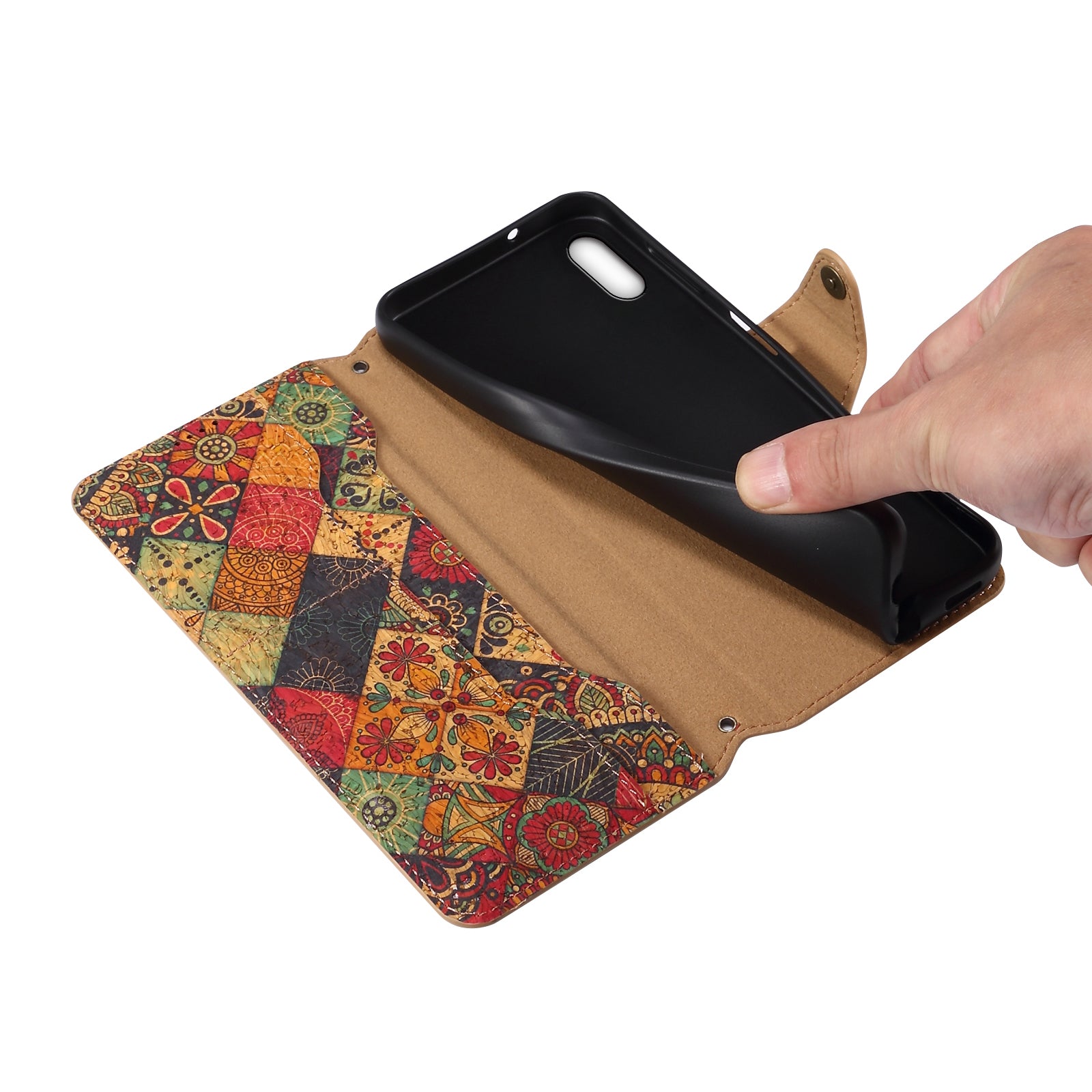 For iPhone XS Max Case Flower Printing Wallet Protective Phone Leather Cover
