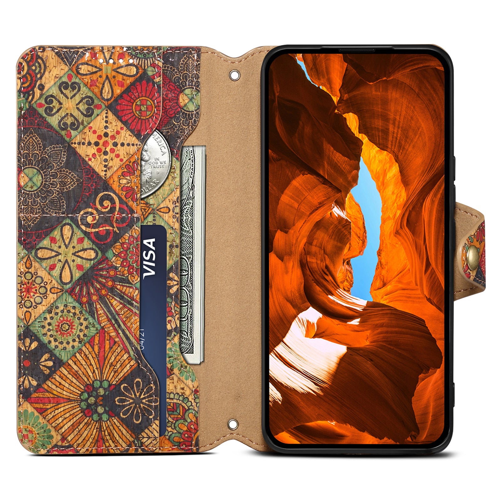 For iPhone 11 Pro Max Floral Phone Case PU Leather Wallet Full Protection Cover