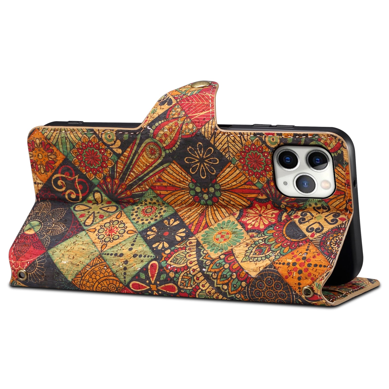 For iPhone 11 Pro Max Floral Phone Case PU Leather Wallet Full Protection Cover