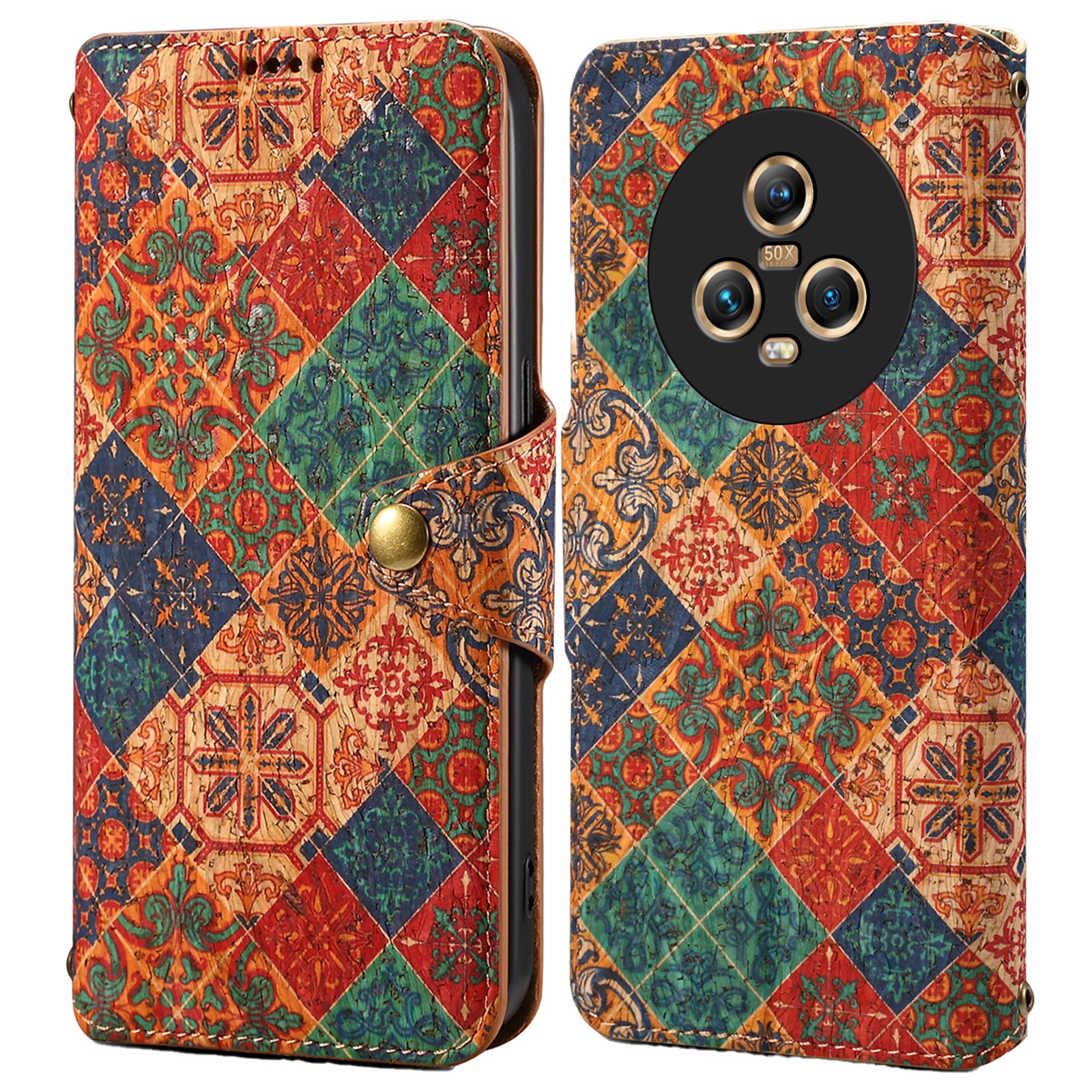 For Honor Magic5 Case Flower Leather Phone Cover with Wallet Card Slots