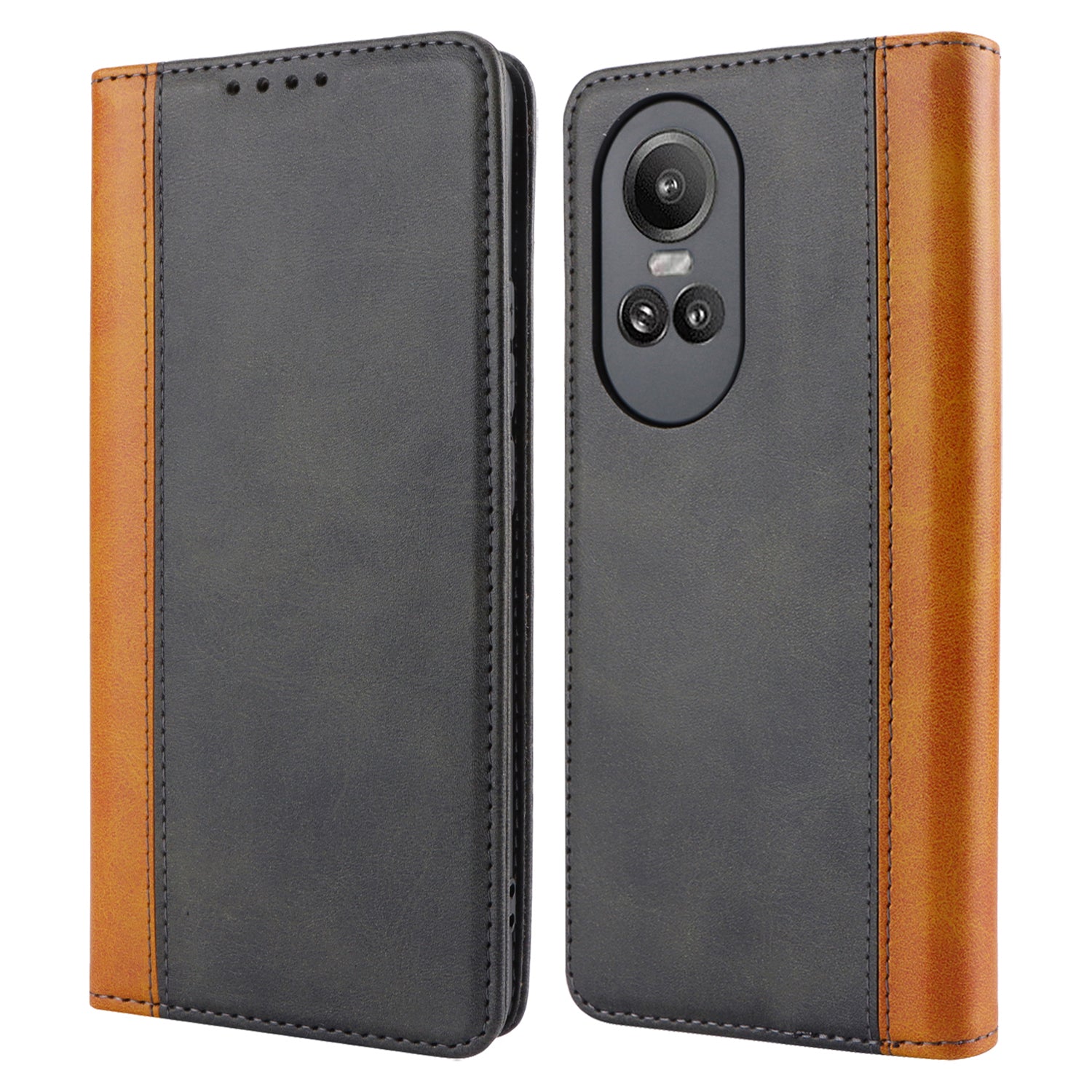 For Oppo Reno10 Pro 5G (Global) Case Color Splicing Leather Phone Wallet Cover