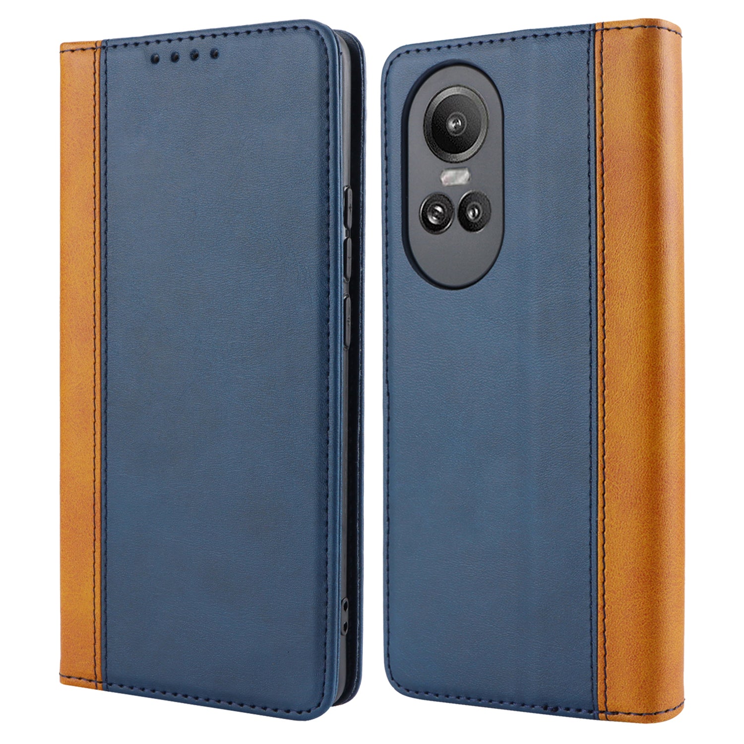 For Oppo Reno10 Pro 5G (Global) Case Color Splicing Leather Phone Wallet Cover