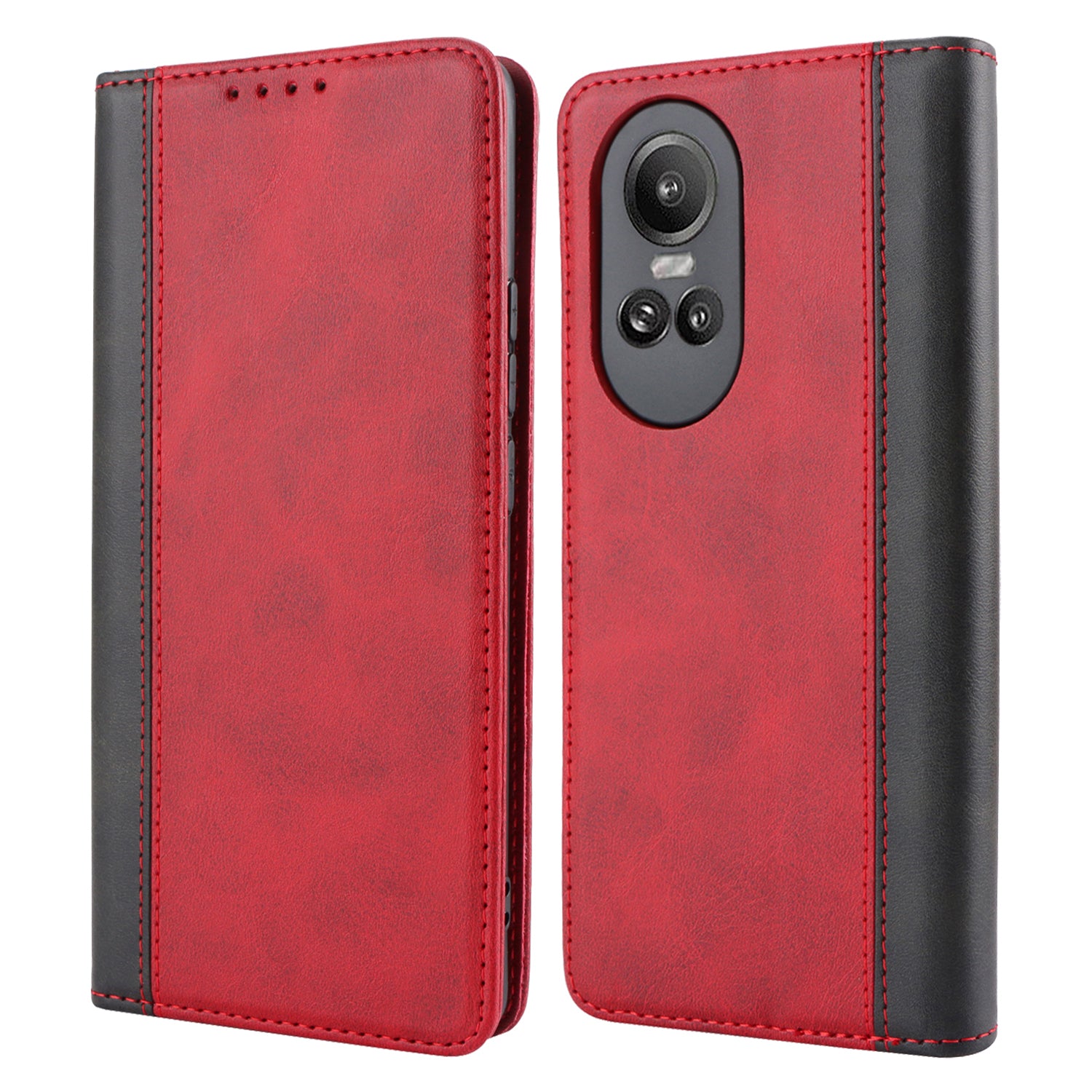 For Oppo Reno10 Pro 5G (Global) Case Color Splicing Leather Phone Wallet Cover