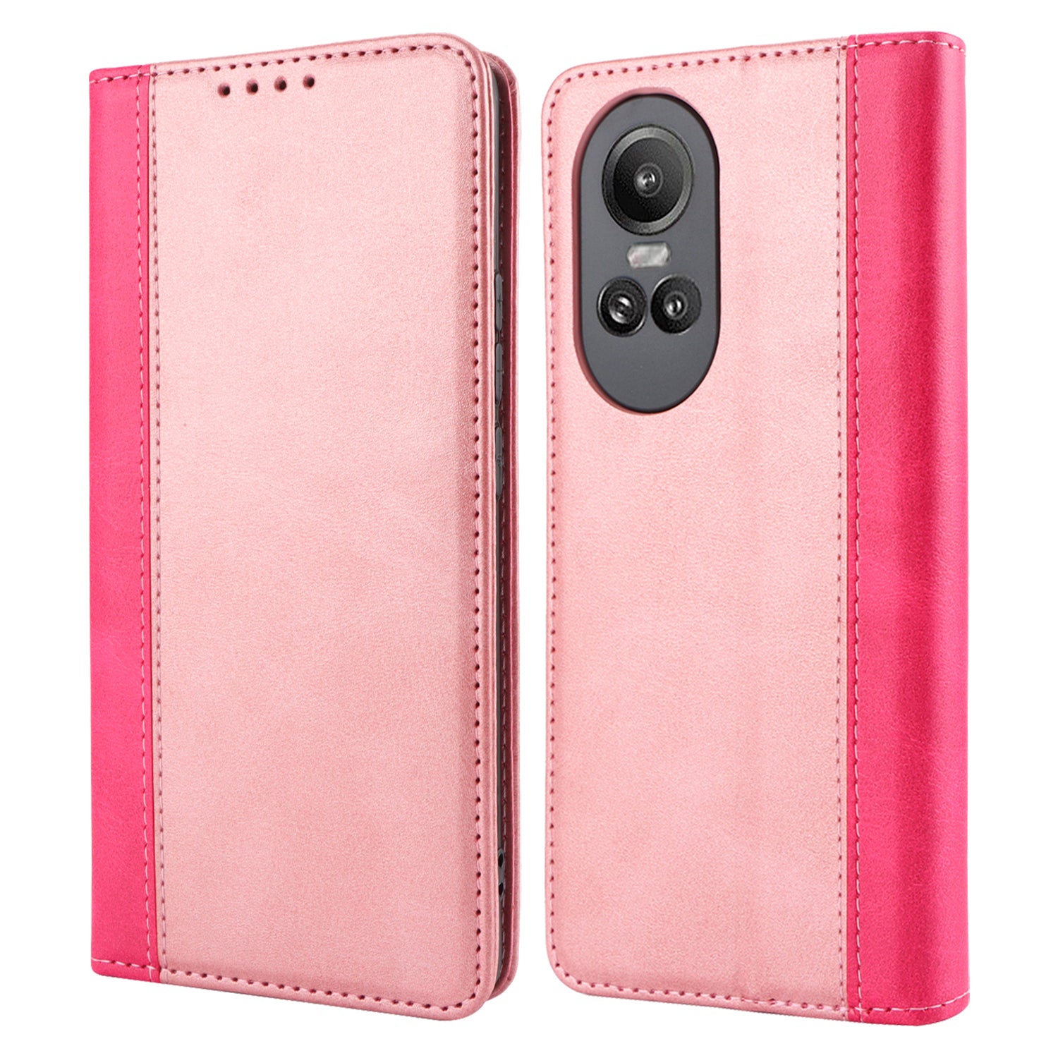 For Oppo Reno10 Pro 5G (Global) Case Color Splicing Leather Phone Wallet Cover