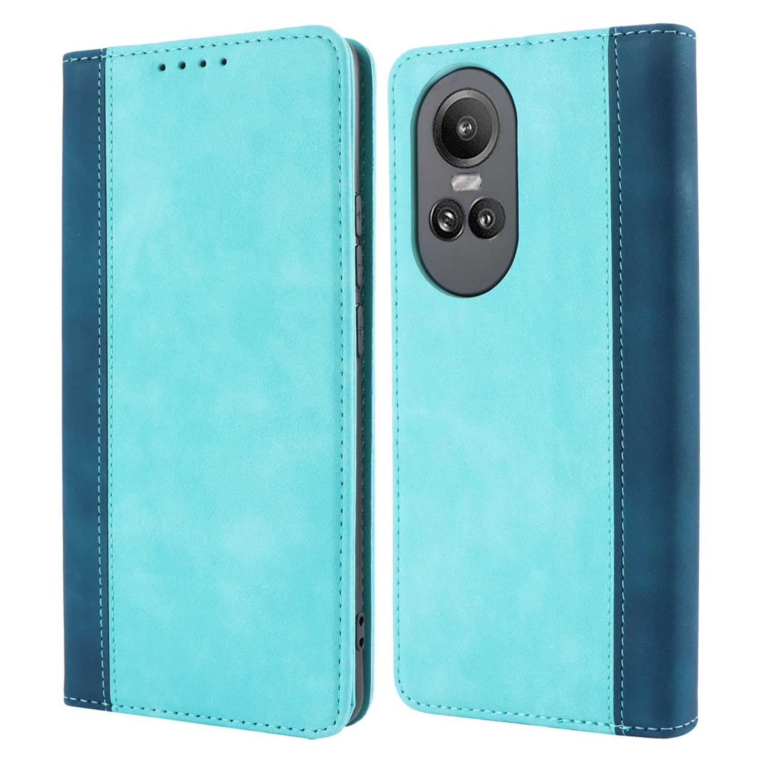 For Oppo Reno10 Pro 5G (Global) Case Color Splicing Leather Phone Wallet Cover