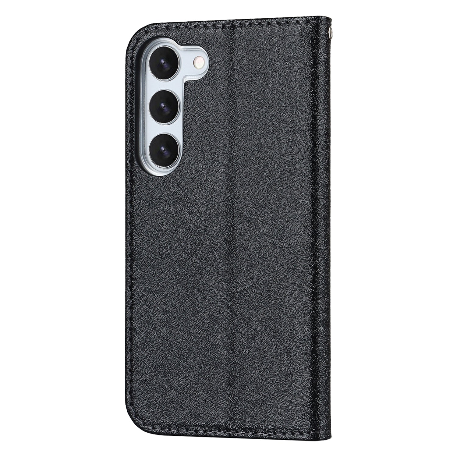 For Samsung Galaxy S23+ Case PU Leather Silk Texture Magnetic Flip Phone Cover