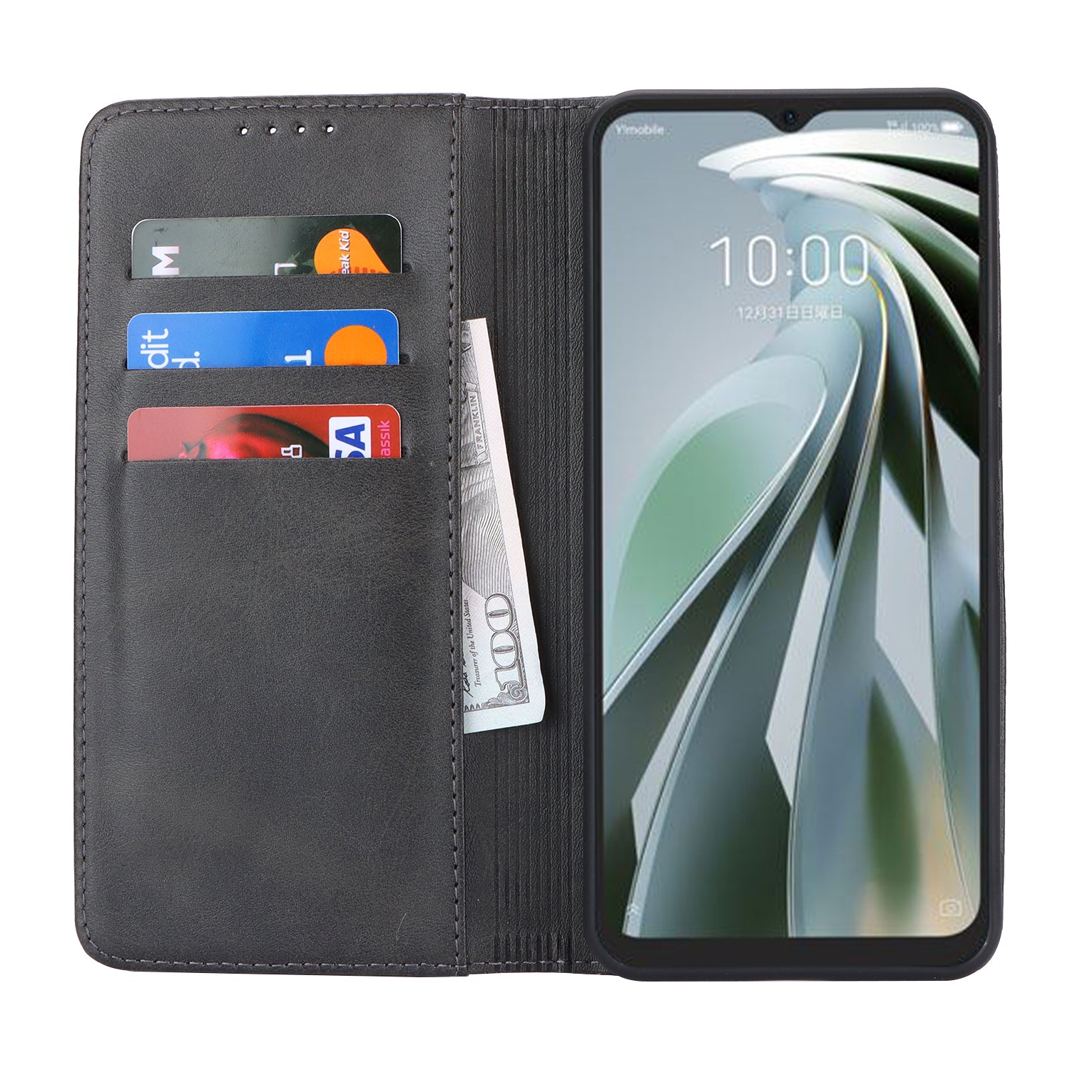 For ZTE Libero 5G IV Case PU Leather Magnetic Closure Protective Phone Cover