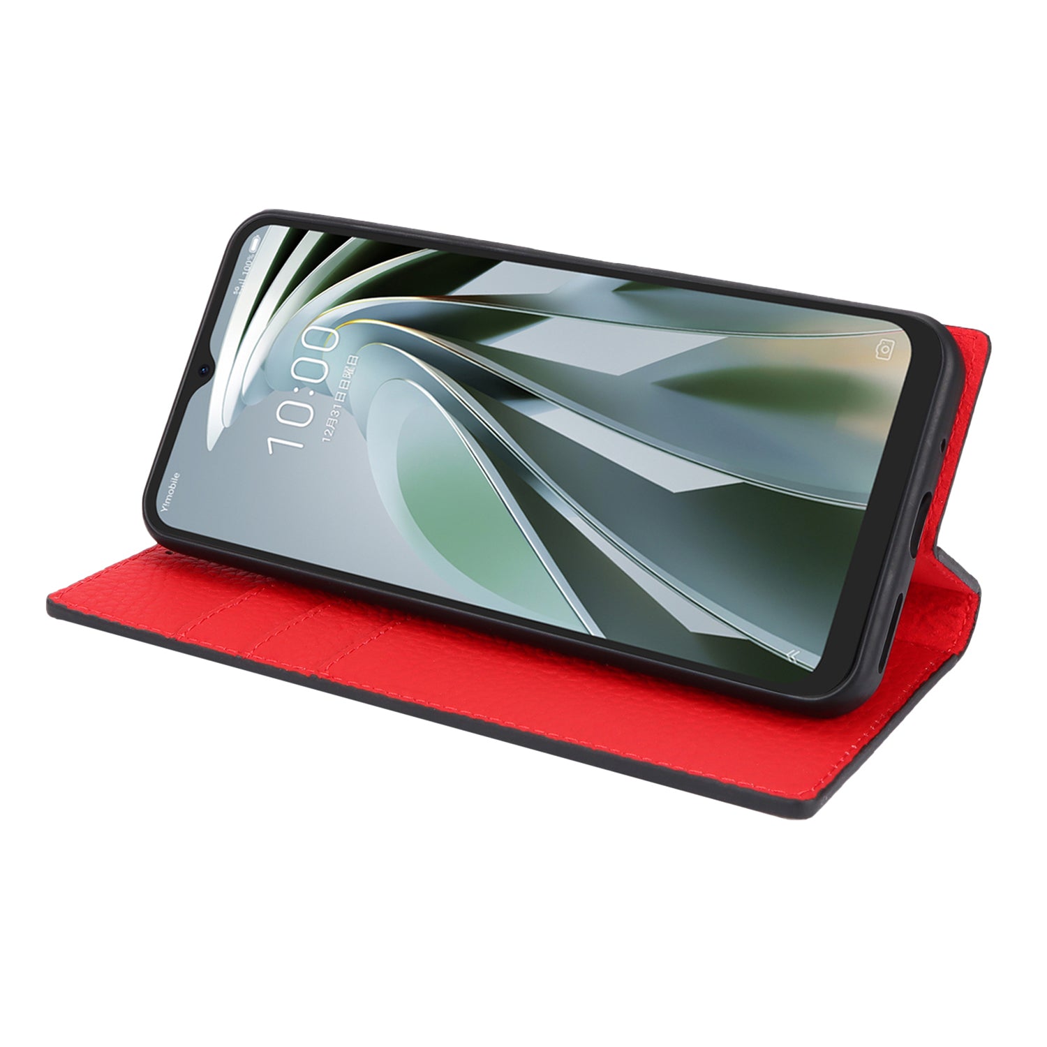 For ZTE Libero 5G IV Case Genuine Cow Leather Litchi Texture Flip Phone Cover