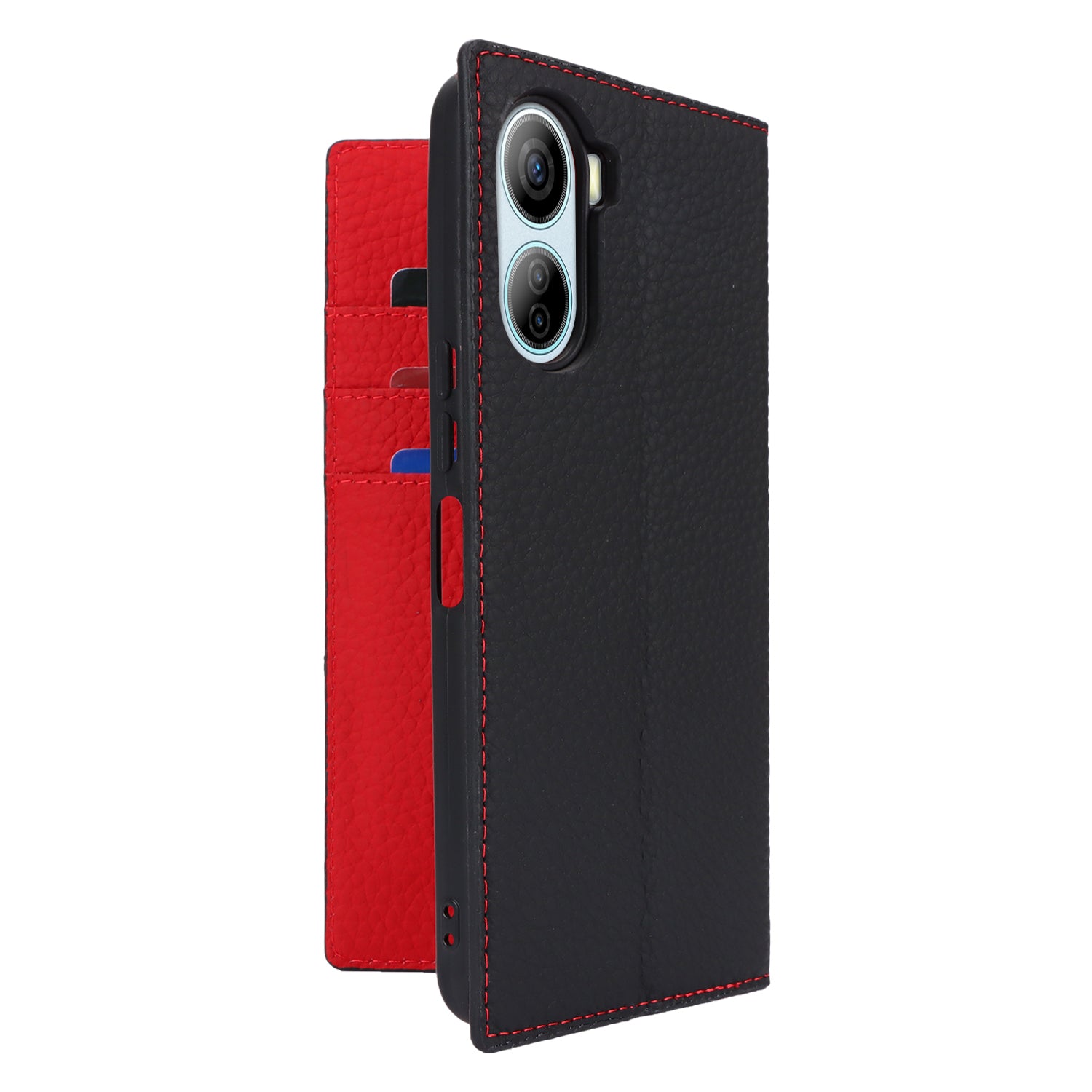 For ZTE Libero 5G IV Case Genuine Cow Leather Litchi Texture Flip Phone Cover