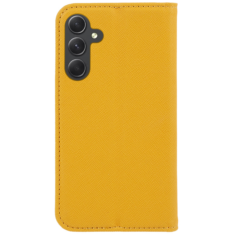 For Samsung Galaxy S24 Case PU Leather Wallet Cross Texture Protective Phone Cover