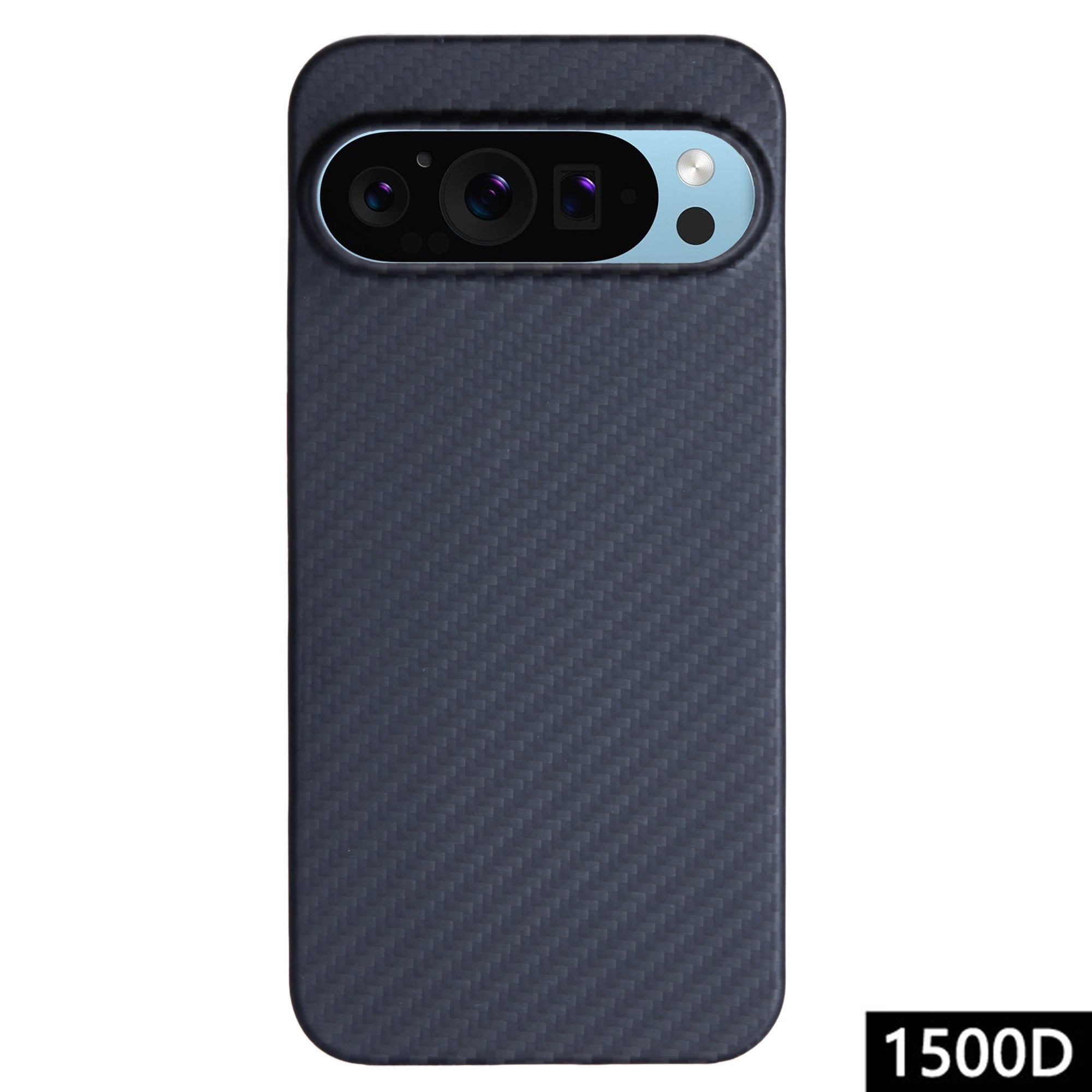 For Google Pixel 9 Pro Cases 1500D Coarse Texture Aramid Fiber Black Phone Cover with Big Lens Cutout