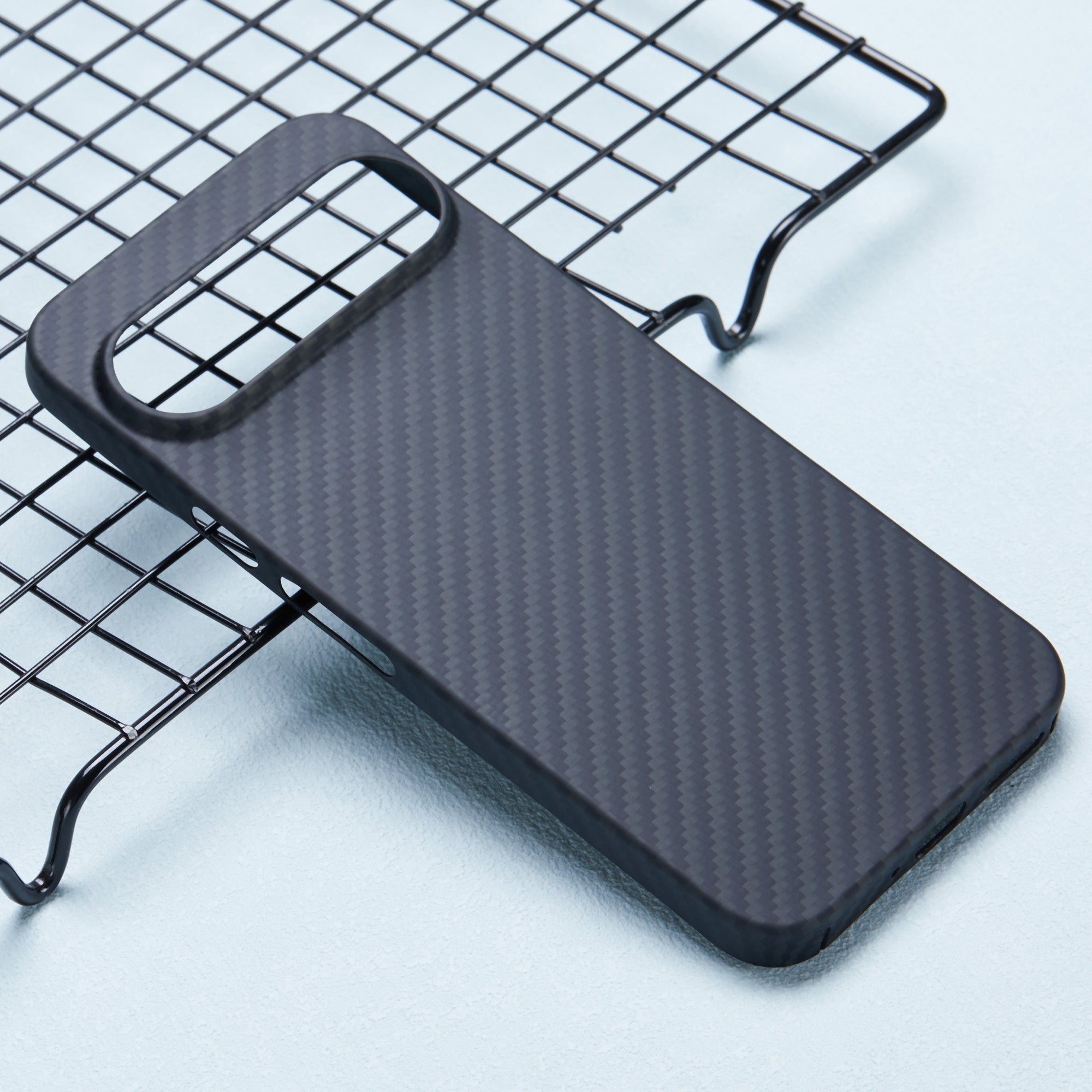 For Google Pixel 9 Pro Cases 1500D Coarse Texture Aramid Fiber Black Phone Cover with Big Lens Cutout