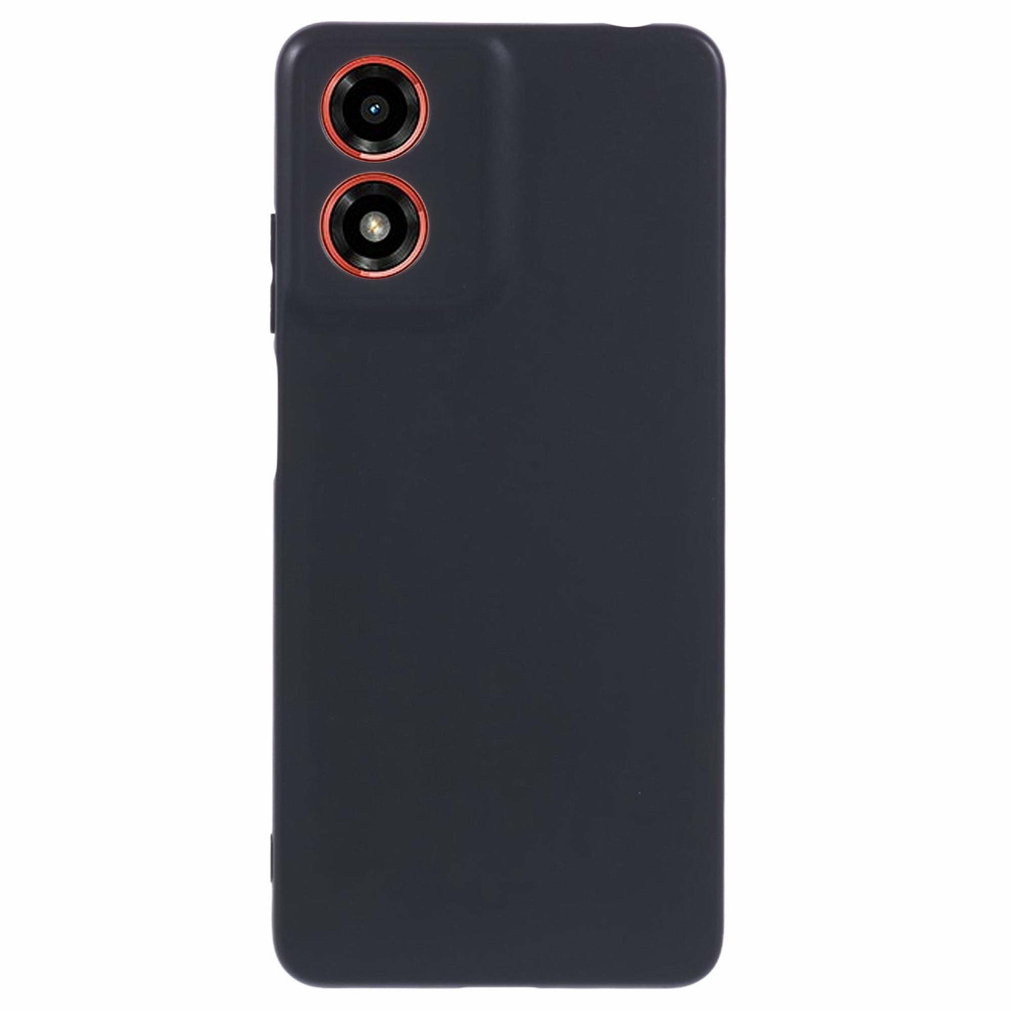 Black Phone Case for Motorola Moto G04 4G Glossy Flexible TPU Phone Cover Shell