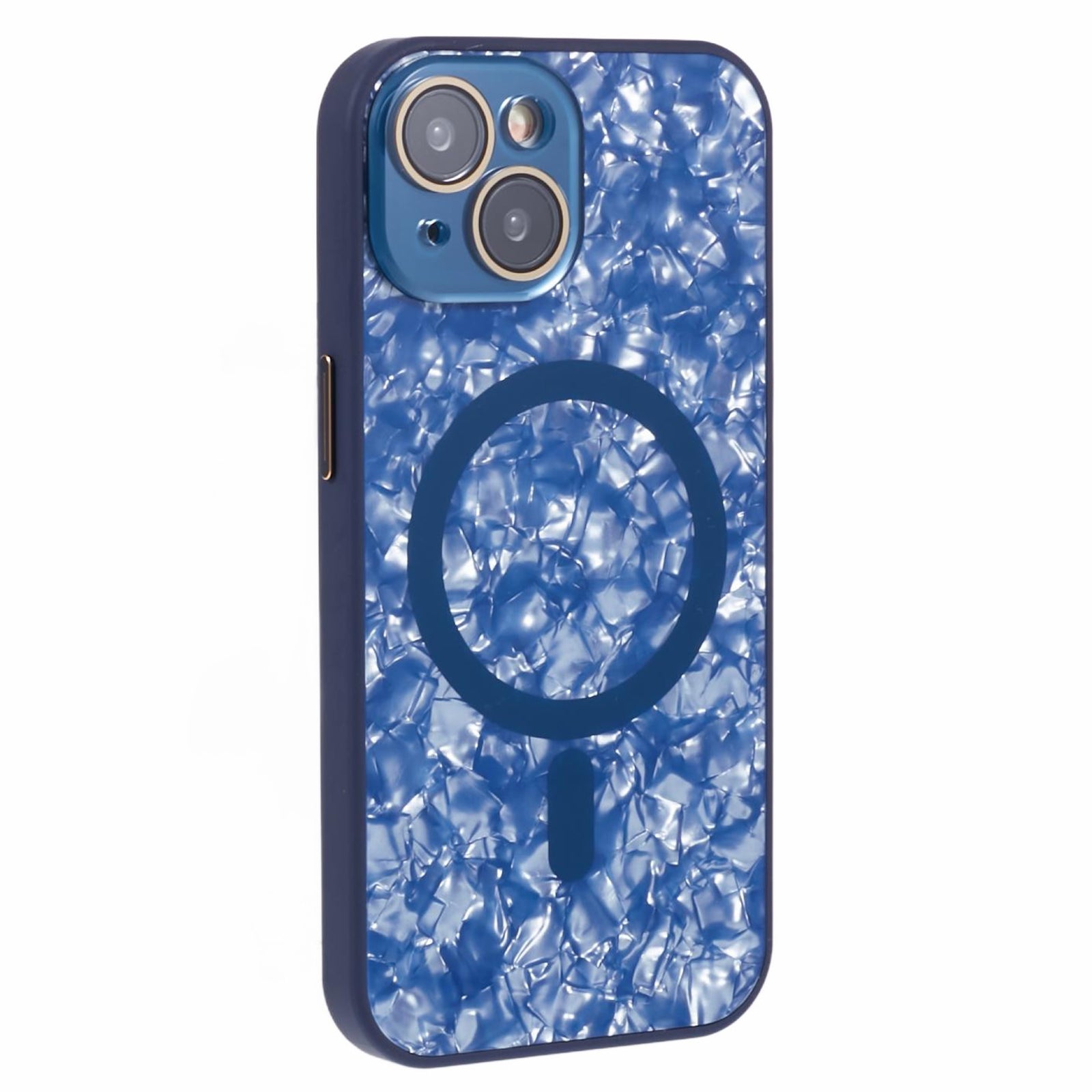 YUX Series For iPhone 14 Phone Case Cracked Ice Pattern TPU+Acrylic Shell Compatible with MagSafe (Precise Lens Cutout)