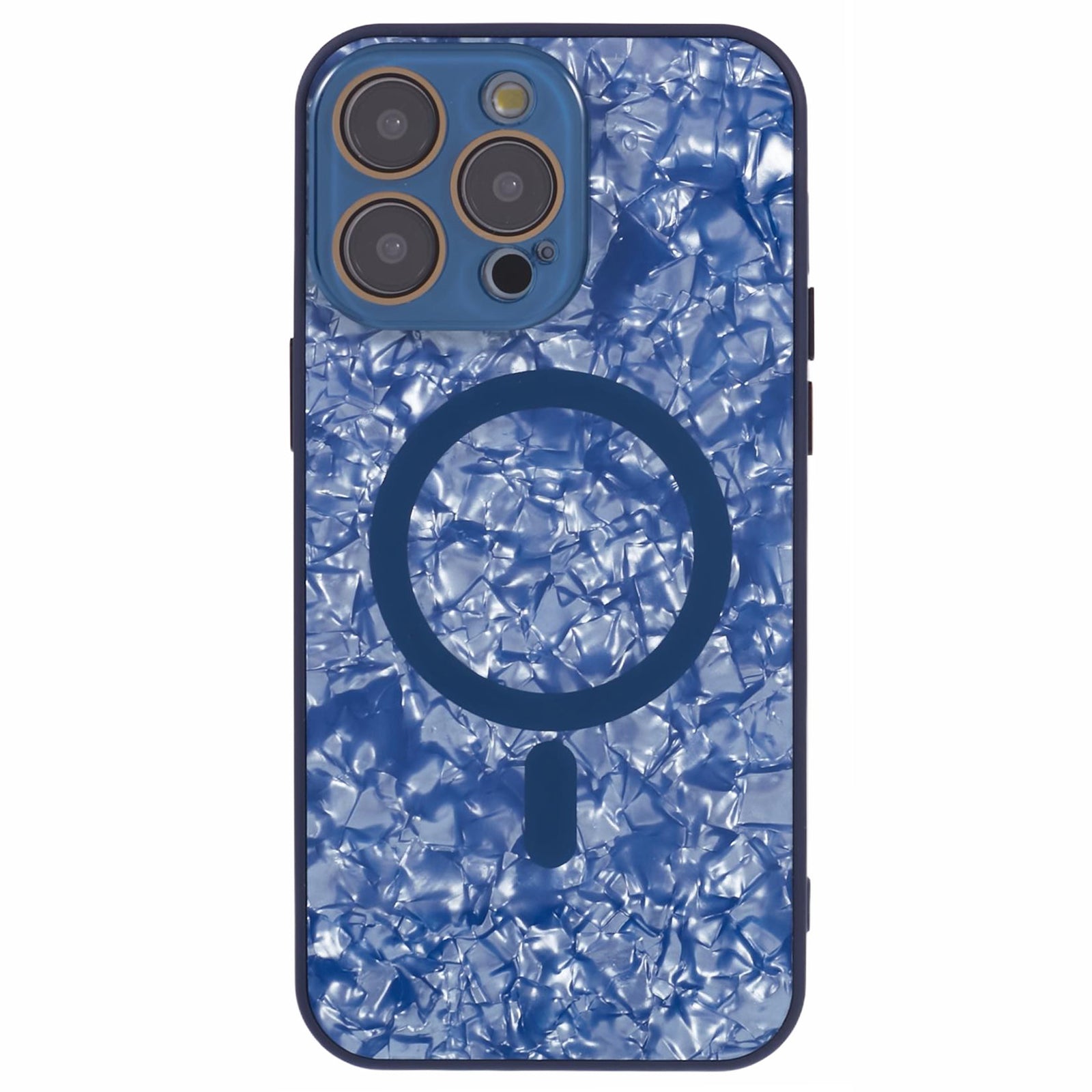 YUX Series For iPhone 15 Magnetic Phone Case Cracked Ice Pattern Anti-drop Cover Compatible with MagSafe