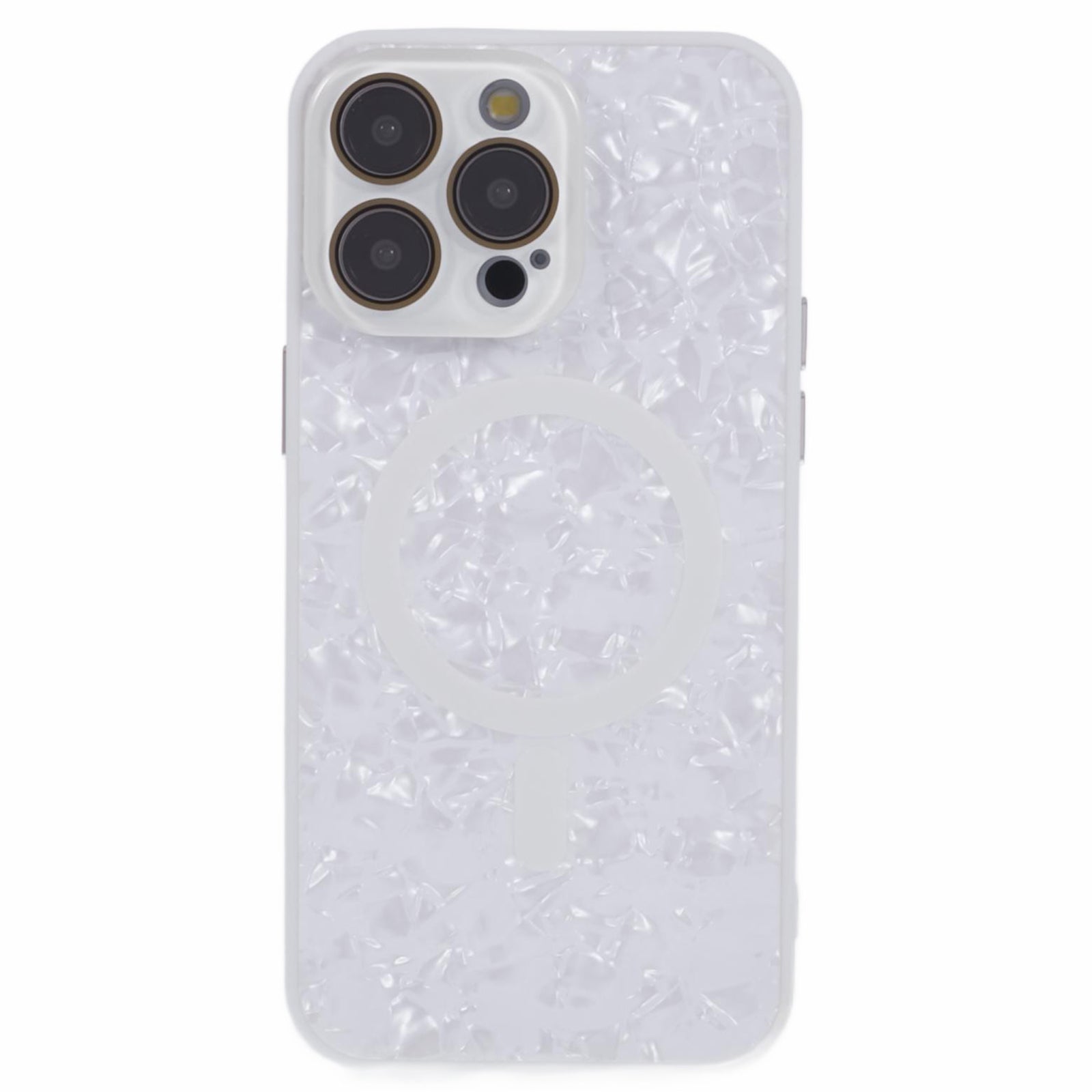 YUX Series For iPhone 15 Magnetic Phone Case Cracked Ice Pattern Anti-drop Cover Compatible with MagSafe