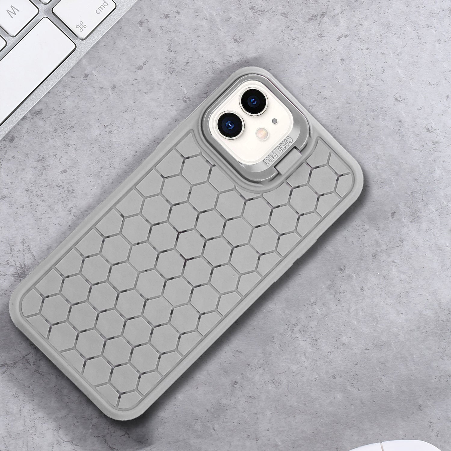 For iPhone 12 / 12 Pro Case Camera Kickstand TPU Cooling Magnetic Phone Cover