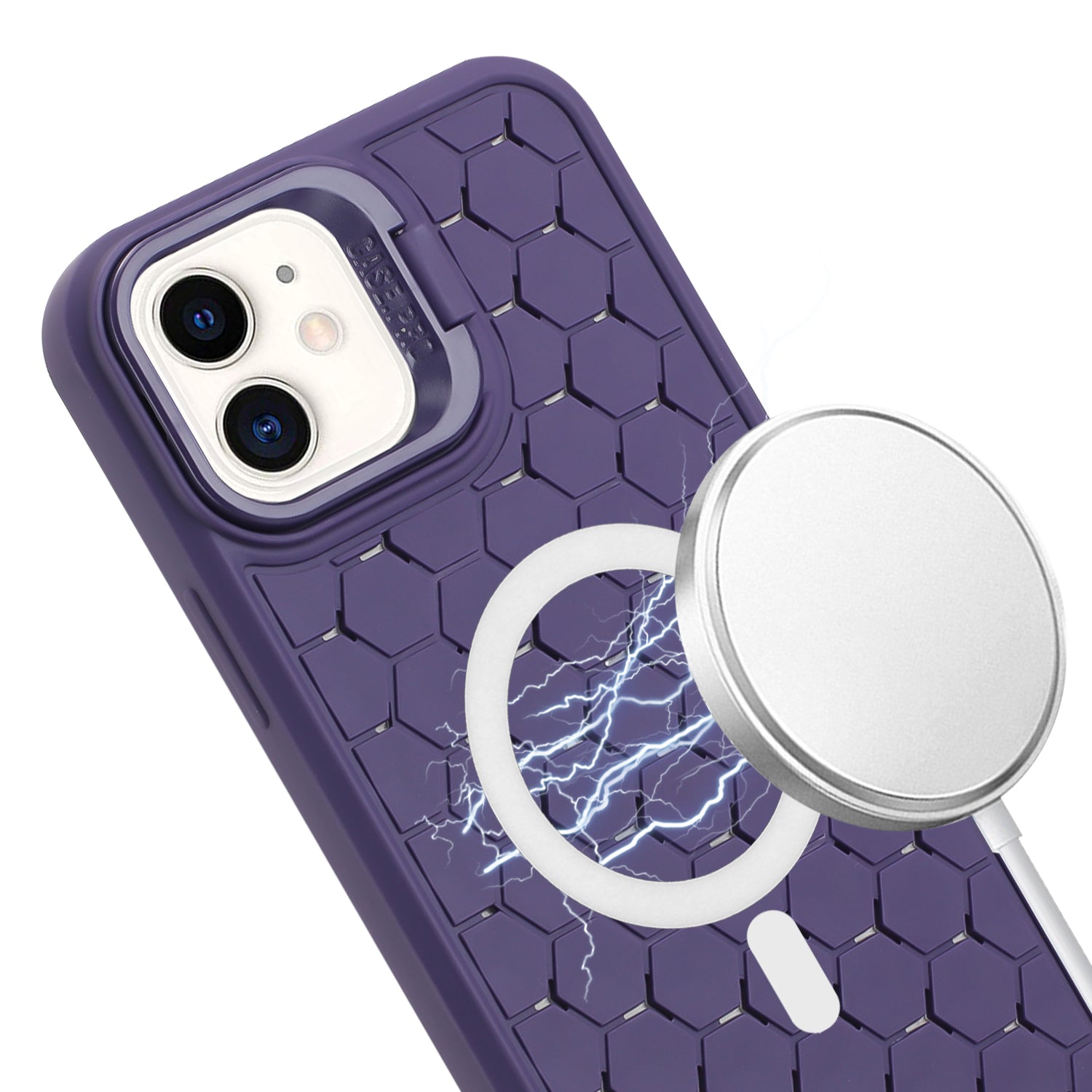 For iPhone 11 Heat Dissipation Case Kickstand TPU Phone Cover Compatible with MagSafe