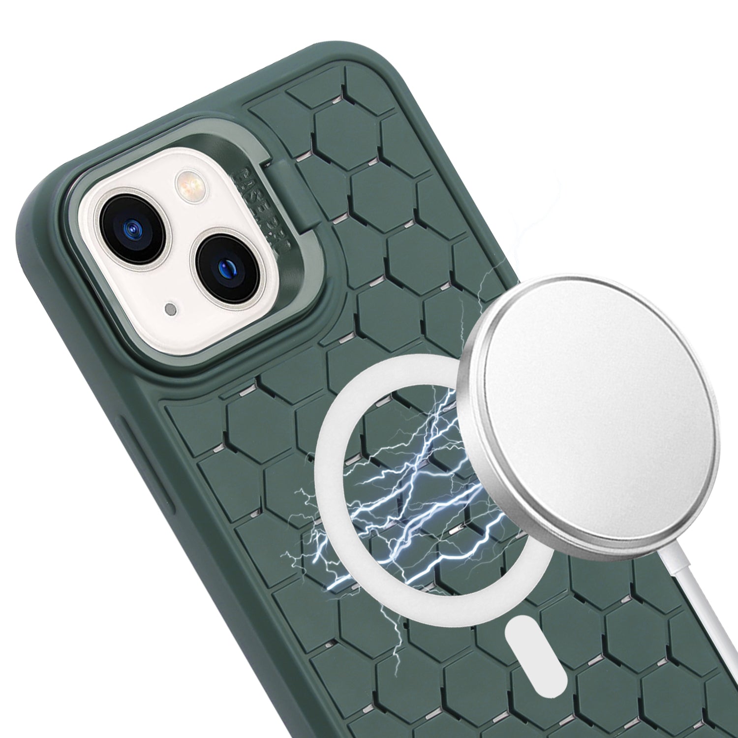 For iPhone 13 Case TPU Strong Magnetic Phone Cover Heat Dissipation Breathable