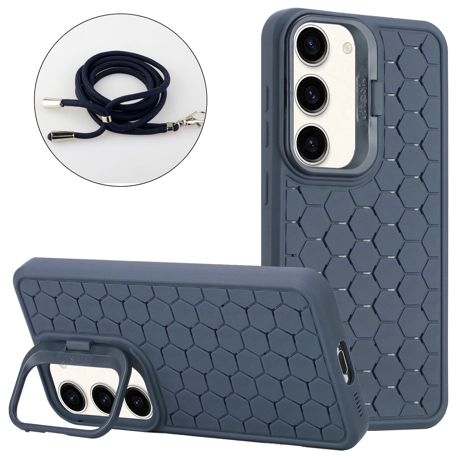 For Samsung Galaxy S23 Magnetic Case Heat Dissipation TPU Crossbody Phone Cover with Kickstand