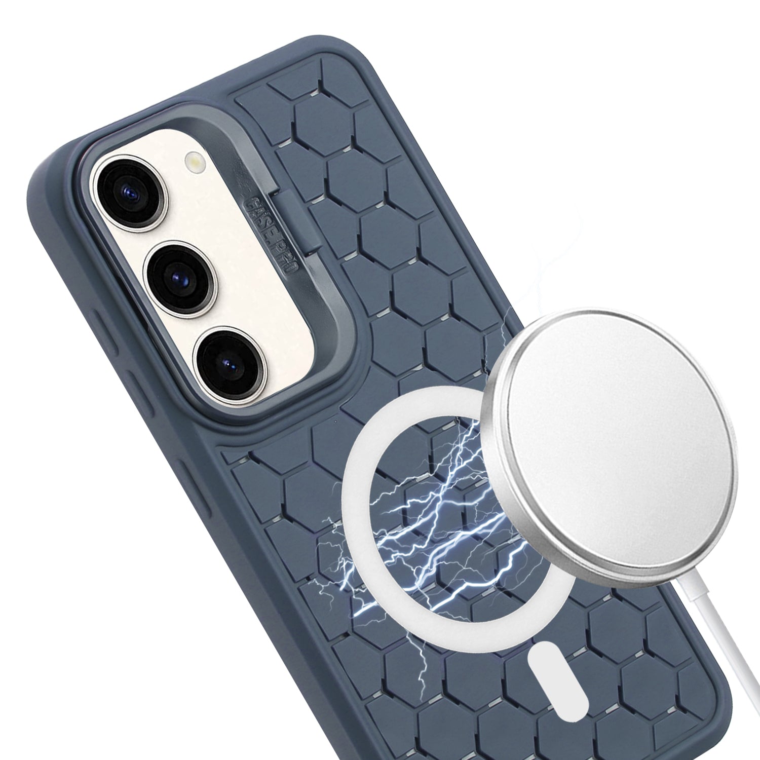 For Samsung Galaxy S23 Magnetic Case Heat Dissipation TPU Crossbody Phone Cover with Kickstand