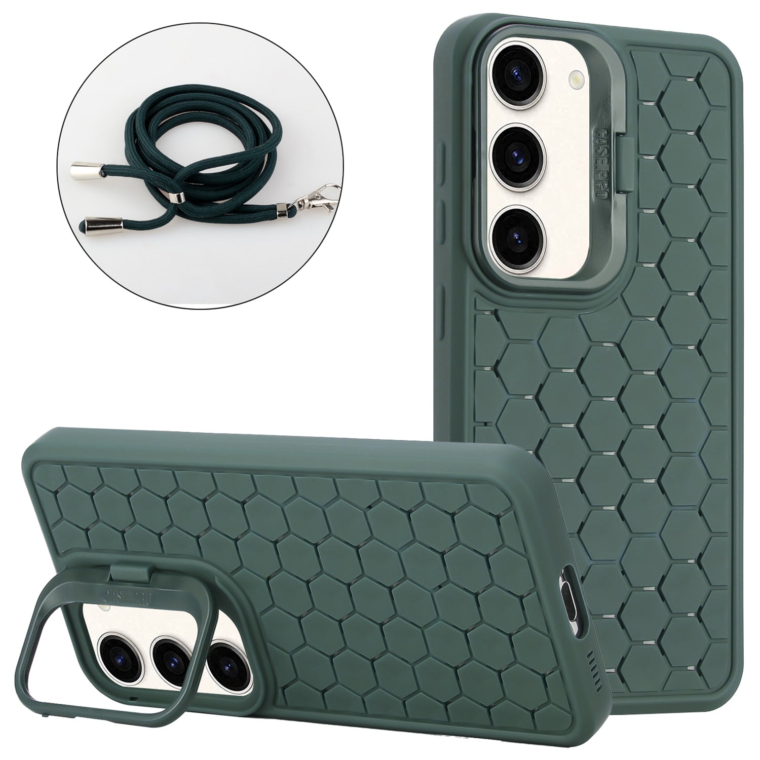 For Samsung Galaxy S23 Magnetic Case Heat Dissipation TPU Crossbody Phone Cover with Kickstand