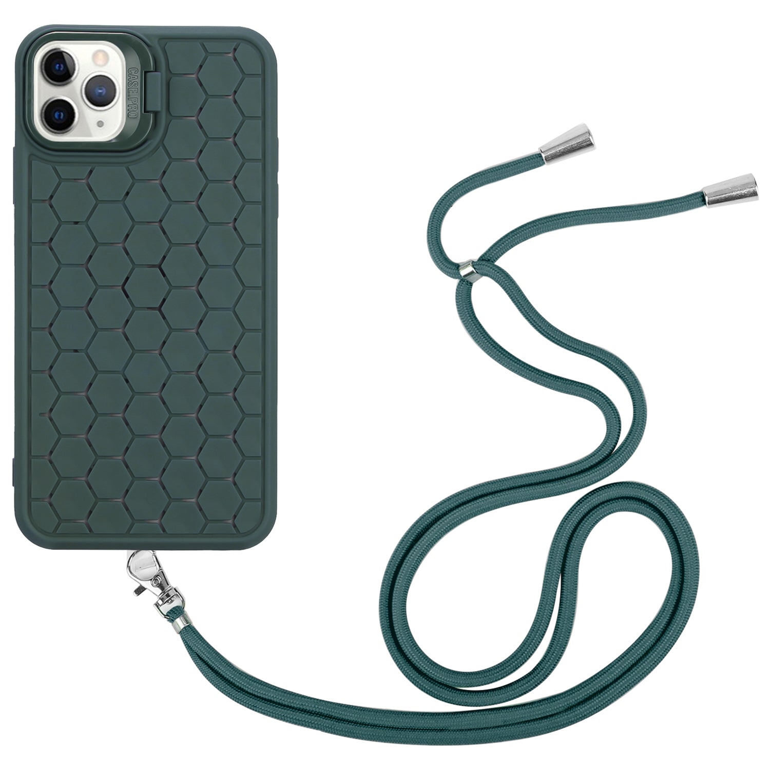 For iPhone 11 Pro Max Magnetic Case Crossbody Strap TPU Breathable Phone Cover
