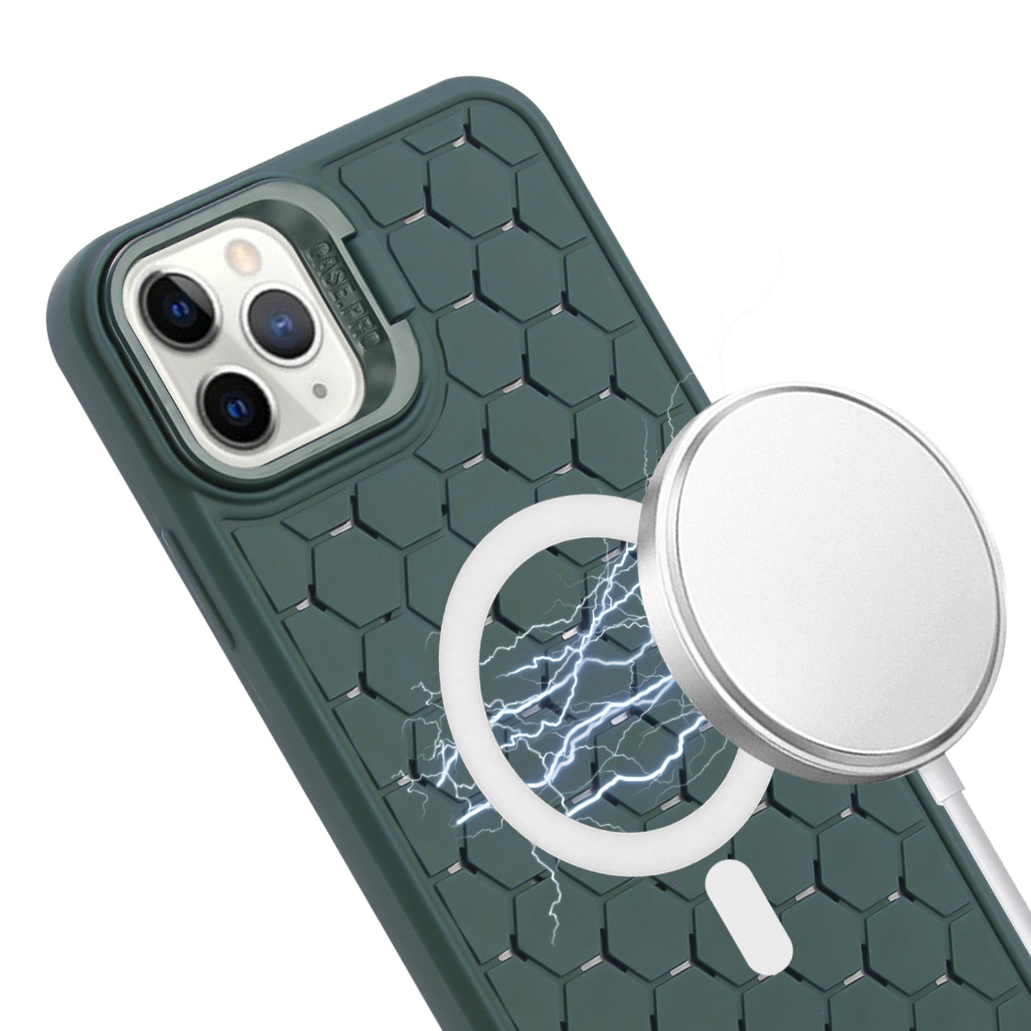 For iPhone 11 Pro Max Magnetic Case Crossbody Strap TPU Breathable Phone Cover