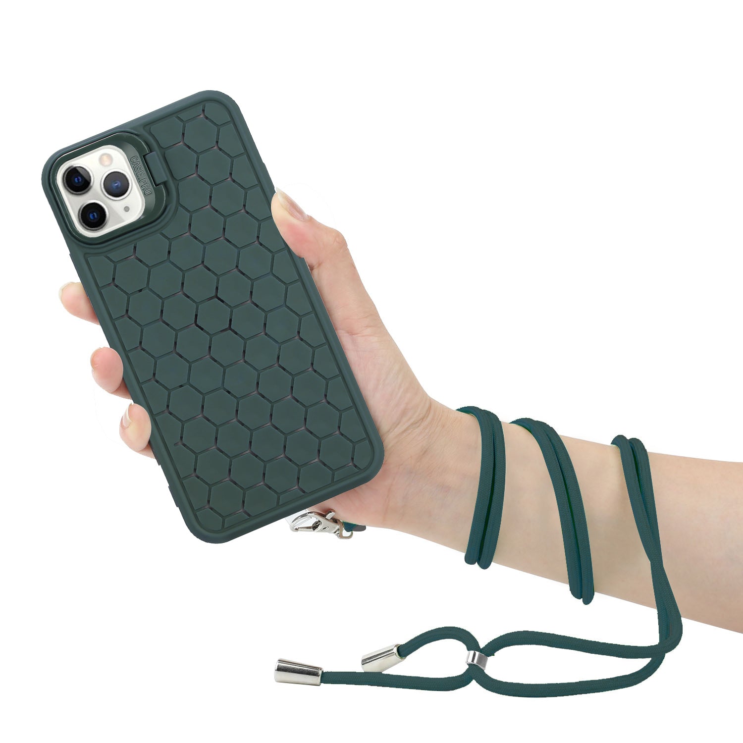For iPhone 11 Pro Max Magnetic Case Crossbody Strap TPU Breathable Phone Cover