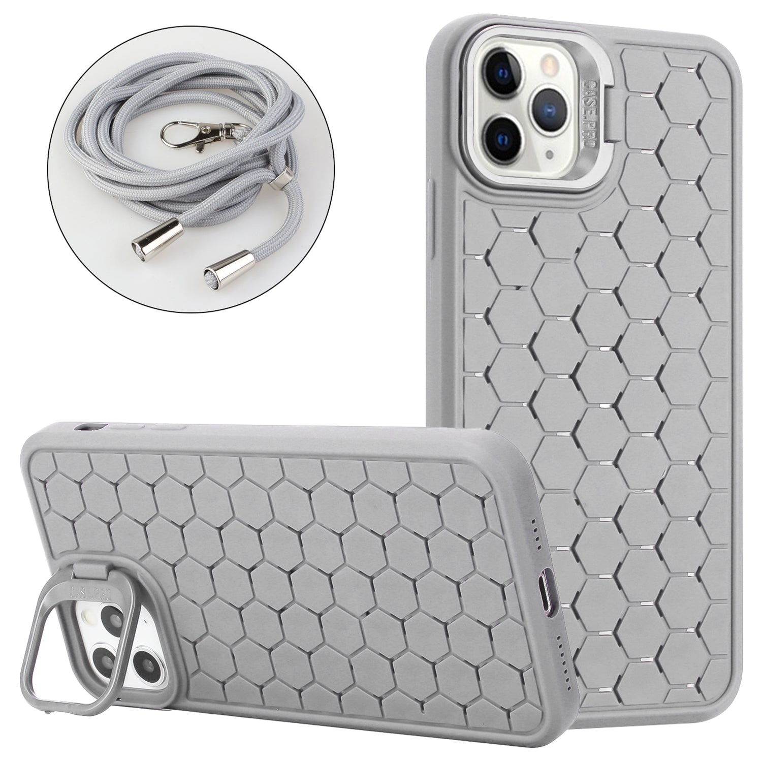 For iPhone 11 Pro Max Magnetic Case Crossbody Strap TPU Breathable Phone Cover