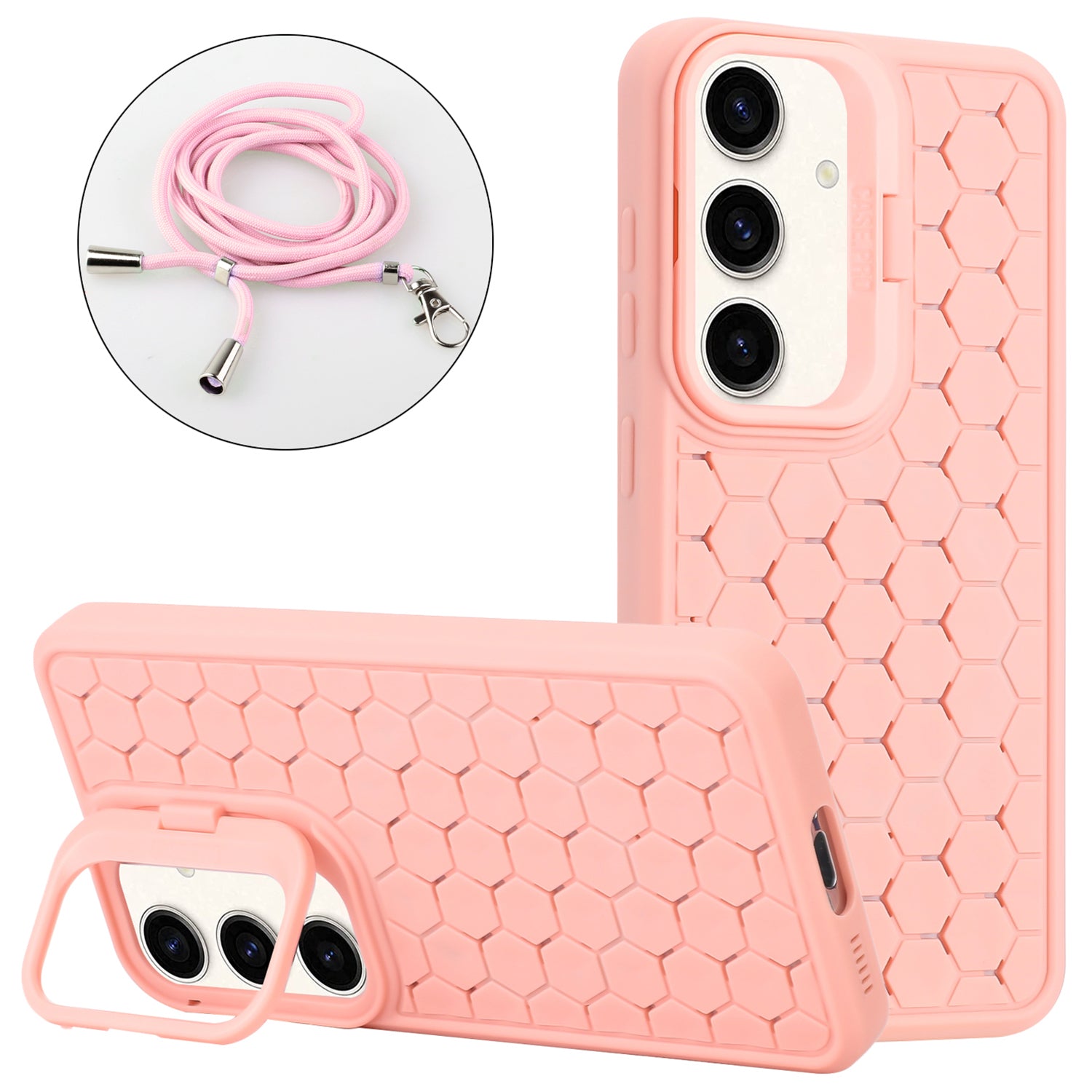 For Samsung Galaxy S23 FE Magnetic Case TPU Phone Cover with Long Lanyard Heat Dissipation Design