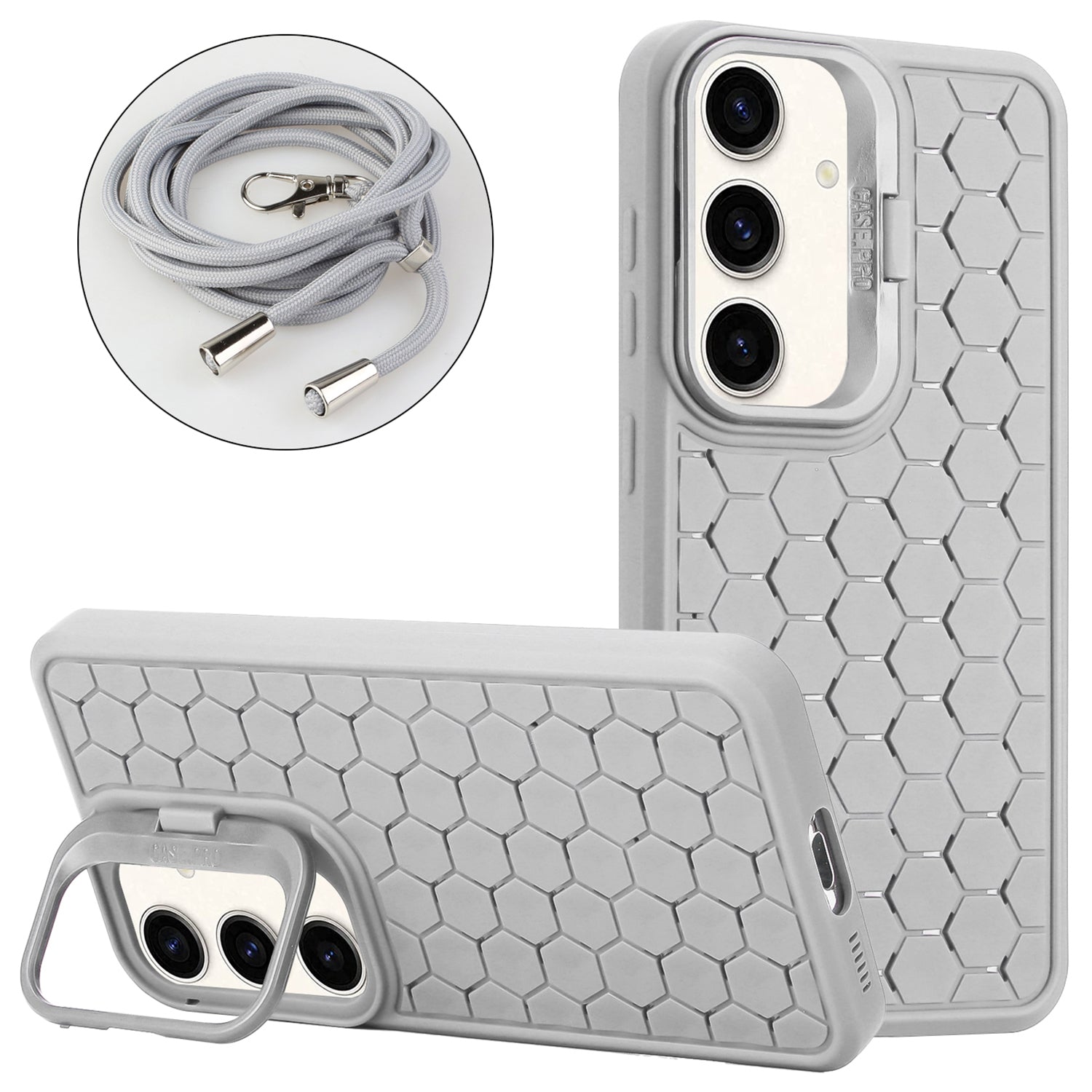 For Samsung Galaxy S23 FE Magnetic Case TPU Phone Cover with Long Lanyard Heat Dissipation Design