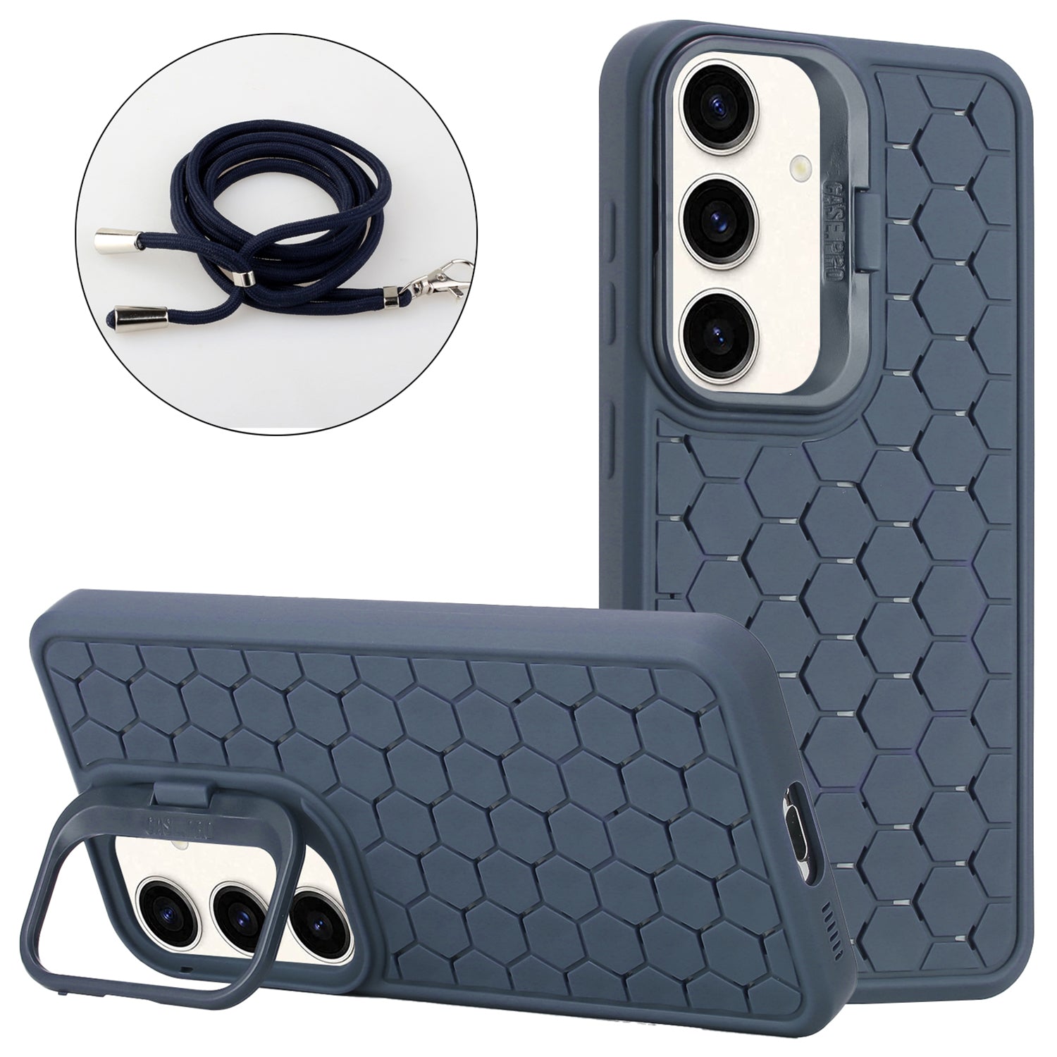For Samsung Galaxy S23 FE Magnetic Case TPU Phone Cover with Long Lanyard Heat Dissipation Design
