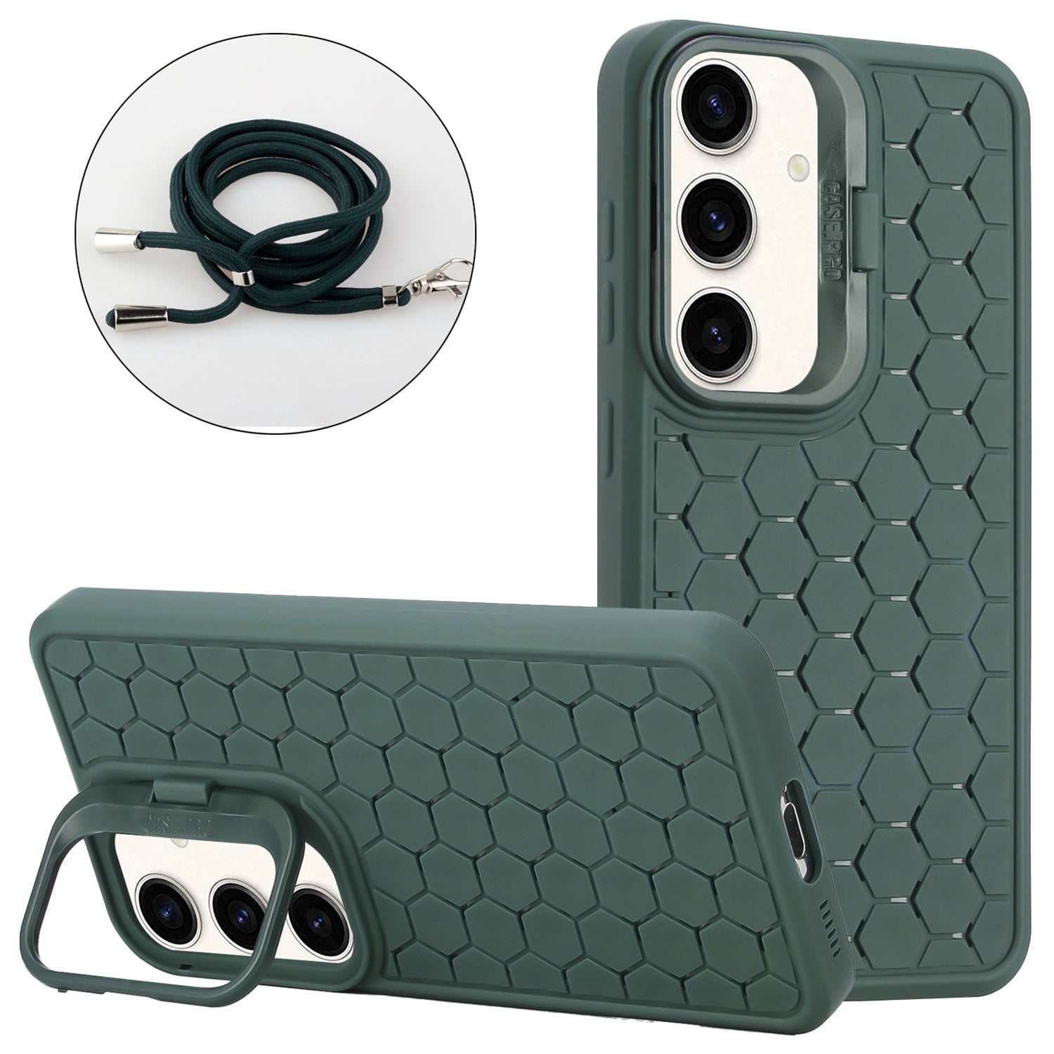 For Samsung Galaxy S23 FE Magnetic Case TPU Phone Cover with Long Lanyard Heat Dissipation Design