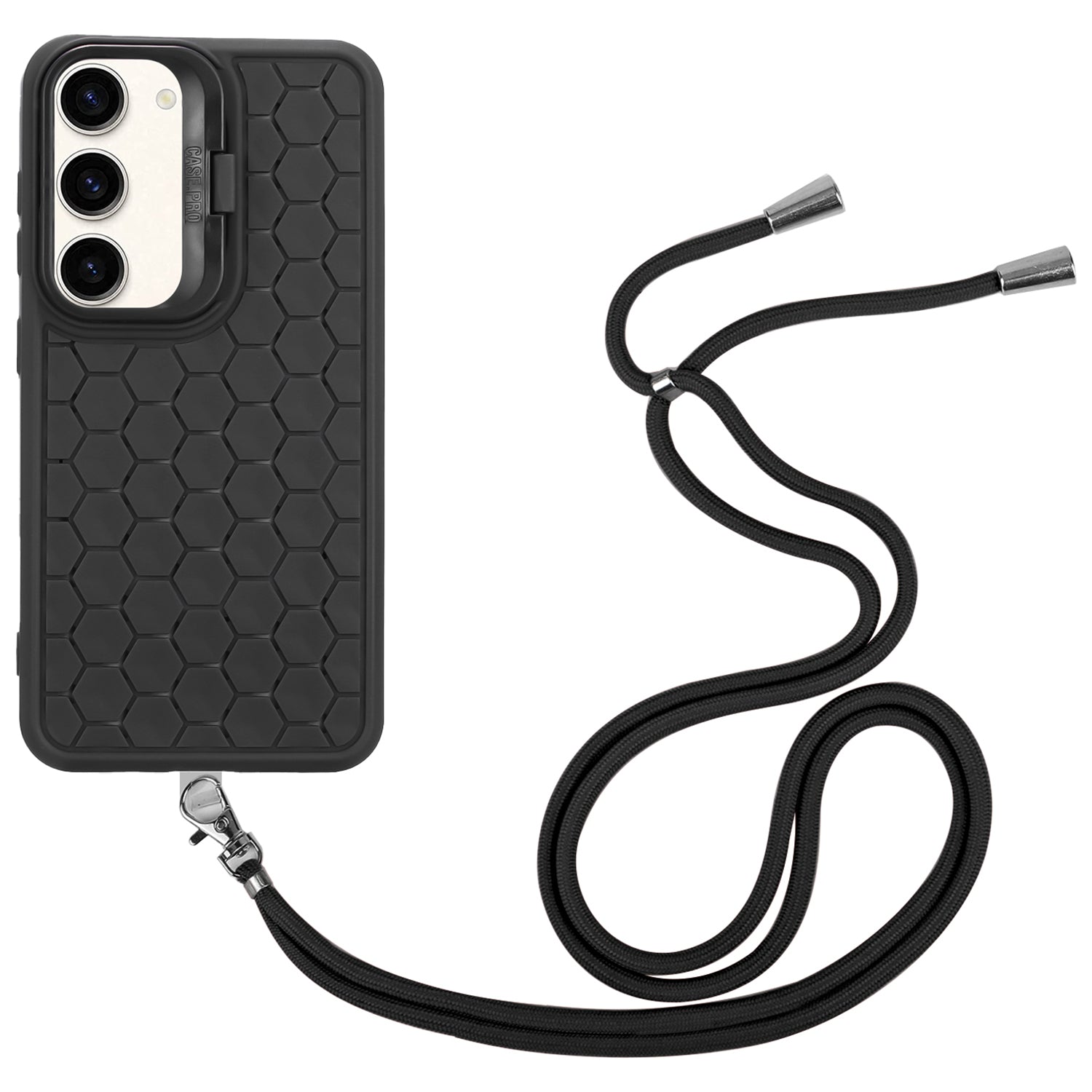 For Samsung Galaxy S23+ TPU Case Breathable Magnetic Phone Cover with Kickstand / Adjustable Lanyard