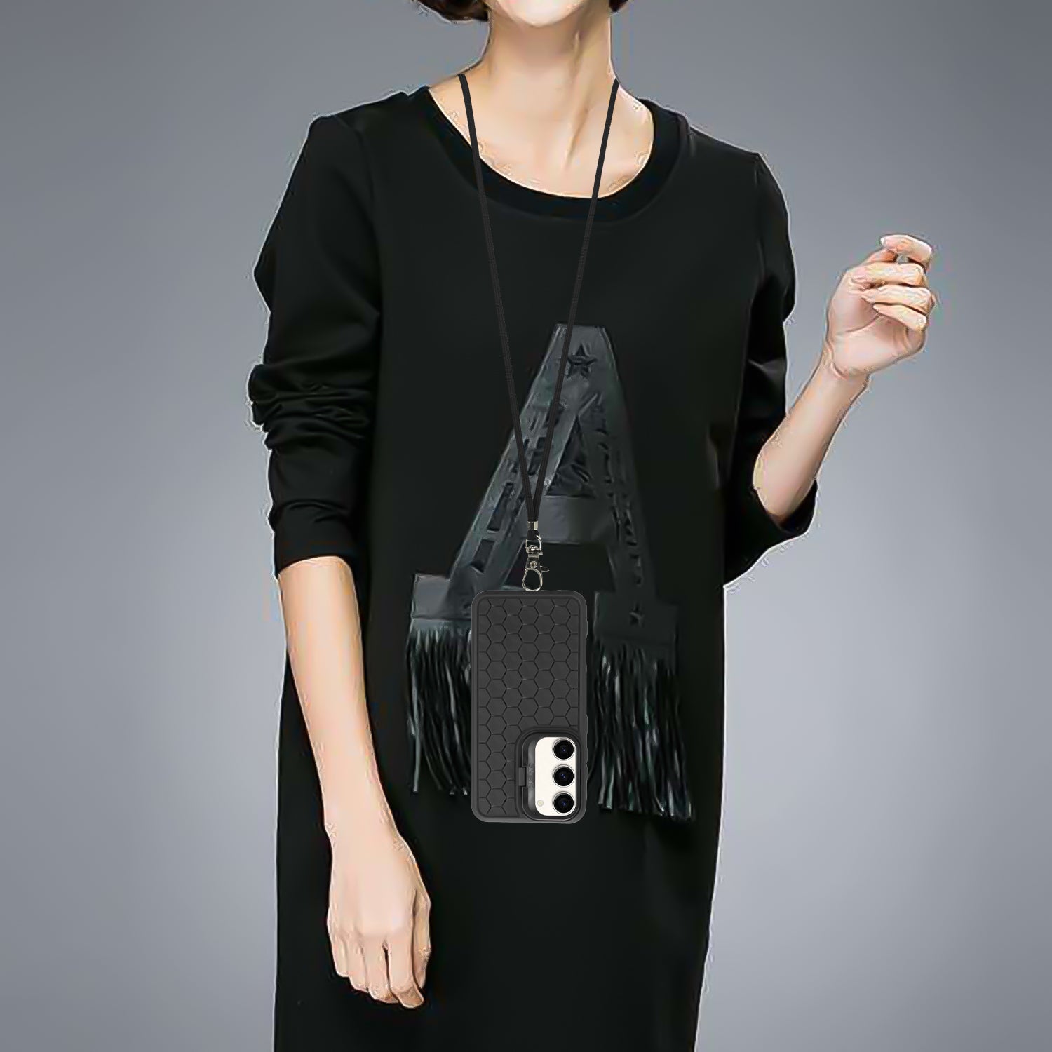 For Samsung Galaxy S23+ TPU Case Breathable Magnetic Phone Cover with Kickstand / Adjustable Lanyard