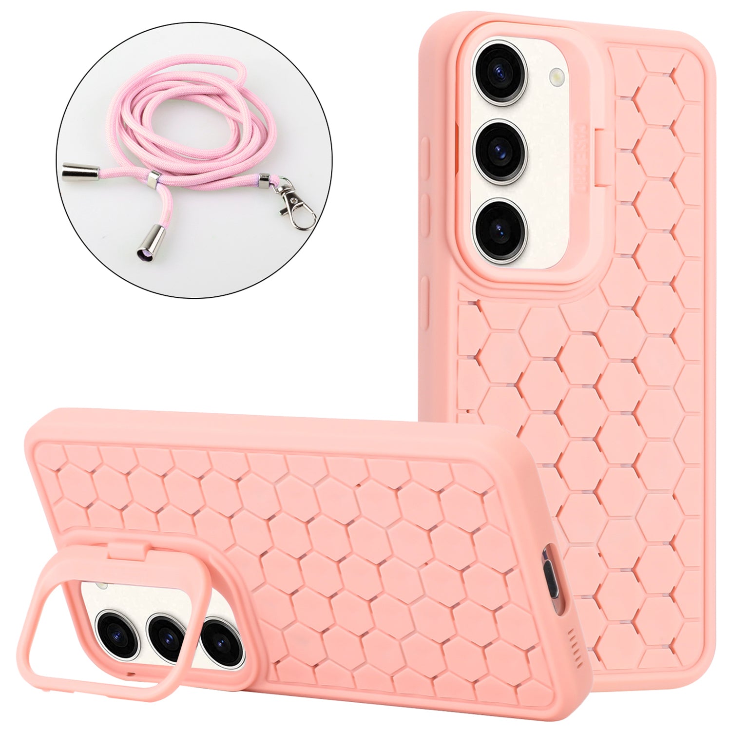 For Samsung Galaxy S23+ TPU Case Breathable Magnetic Phone Cover with Kickstand / Adjustable Lanyard