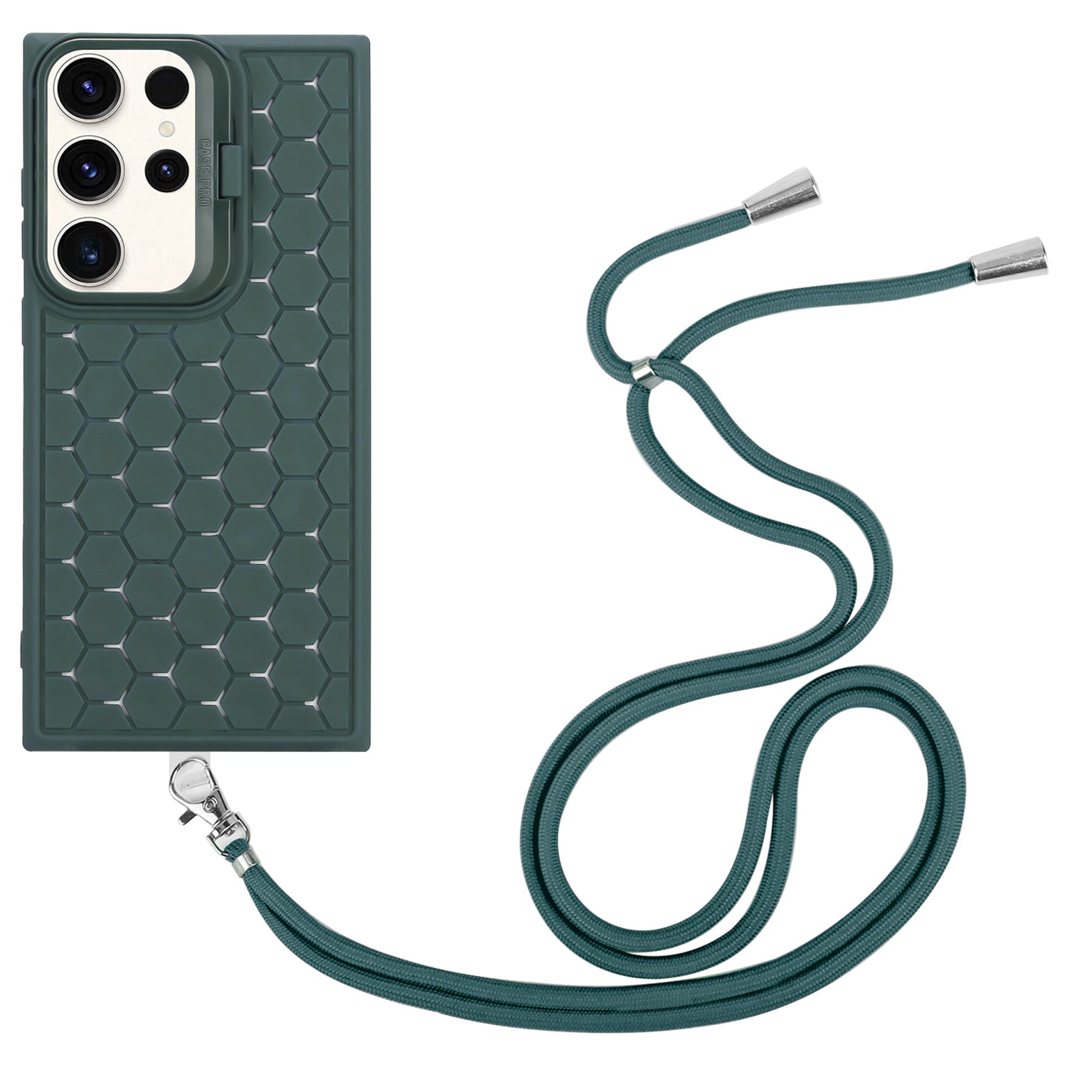 For Samsung Galaxy S23 Ultra Magnetic Case Kickstand TPU Phone Cover with Lanyard