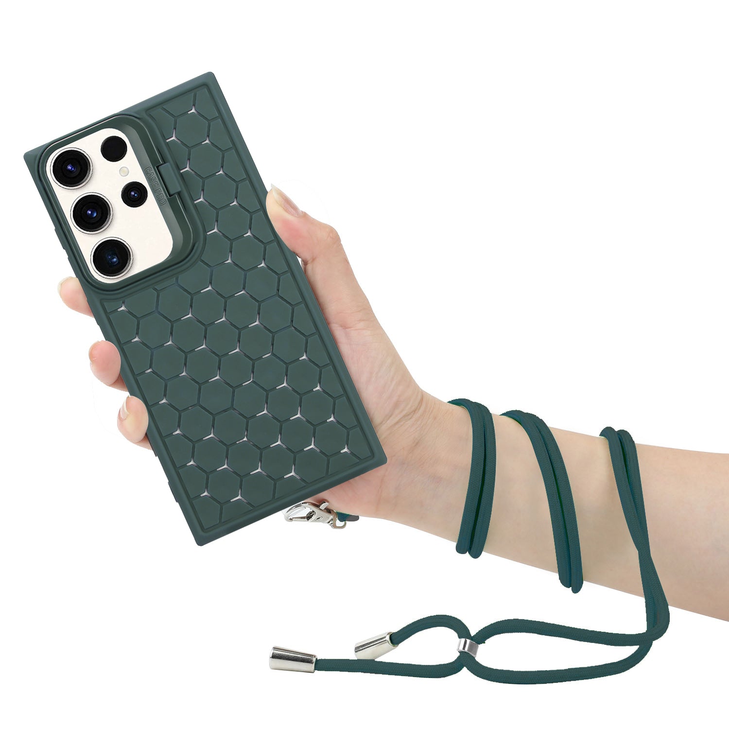 For Samsung Galaxy S23 Ultra Magnetic Case Kickstand TPU Phone Cover with Lanyard