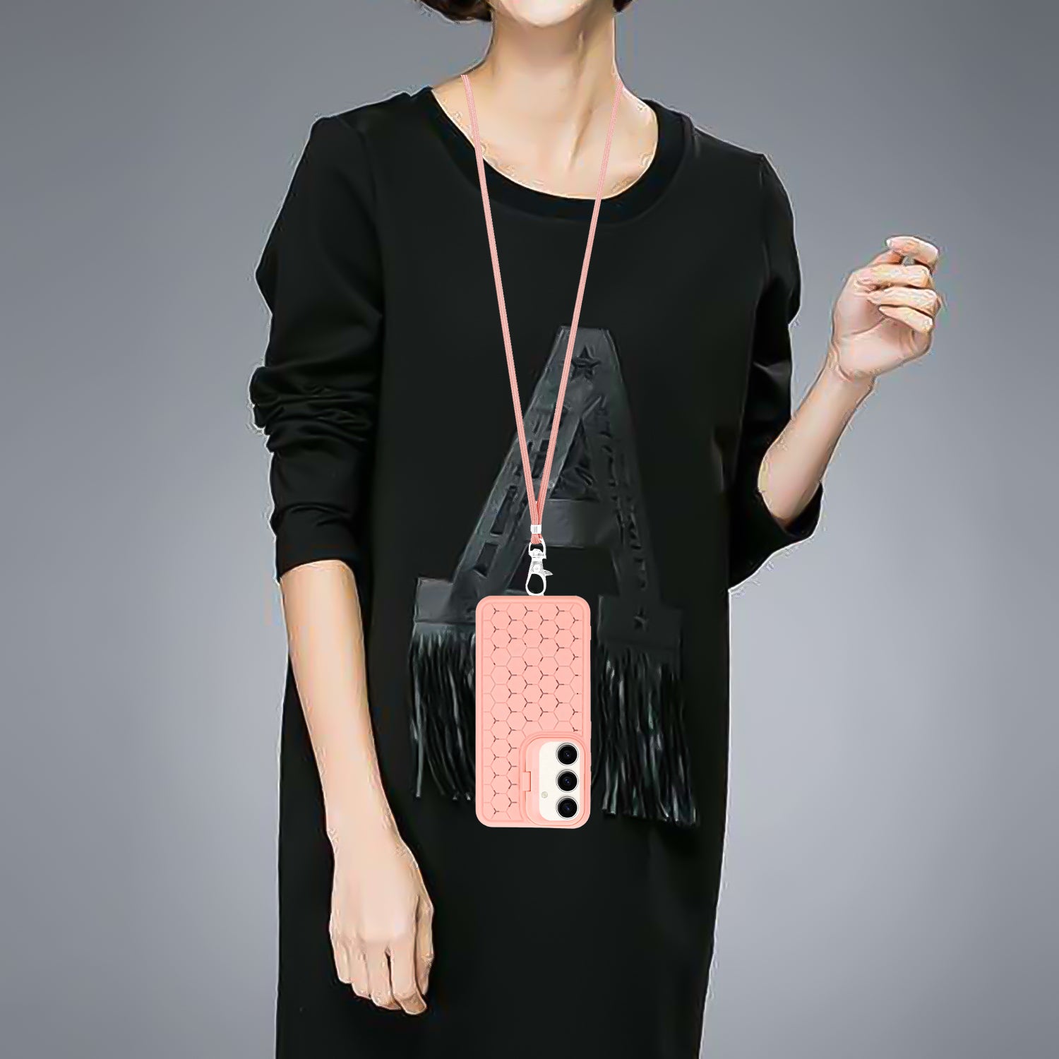 For Samsung Galaxy S24+ Magnetic Phone Case Lens Frame Kickstand TPU Cover with Lanyard