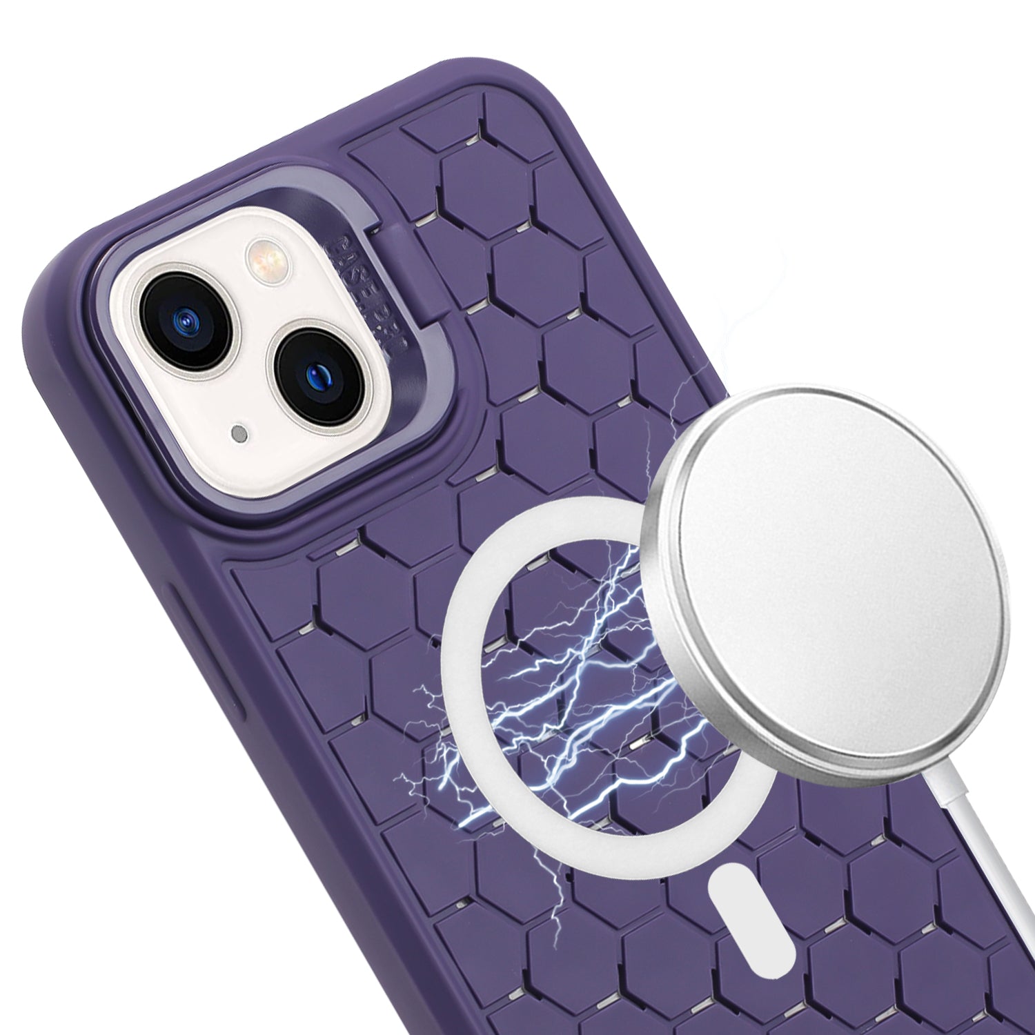 For iPhone 15 Plus Case Compatible with MagSafe Lanyard Kickstand TPU Back Cover