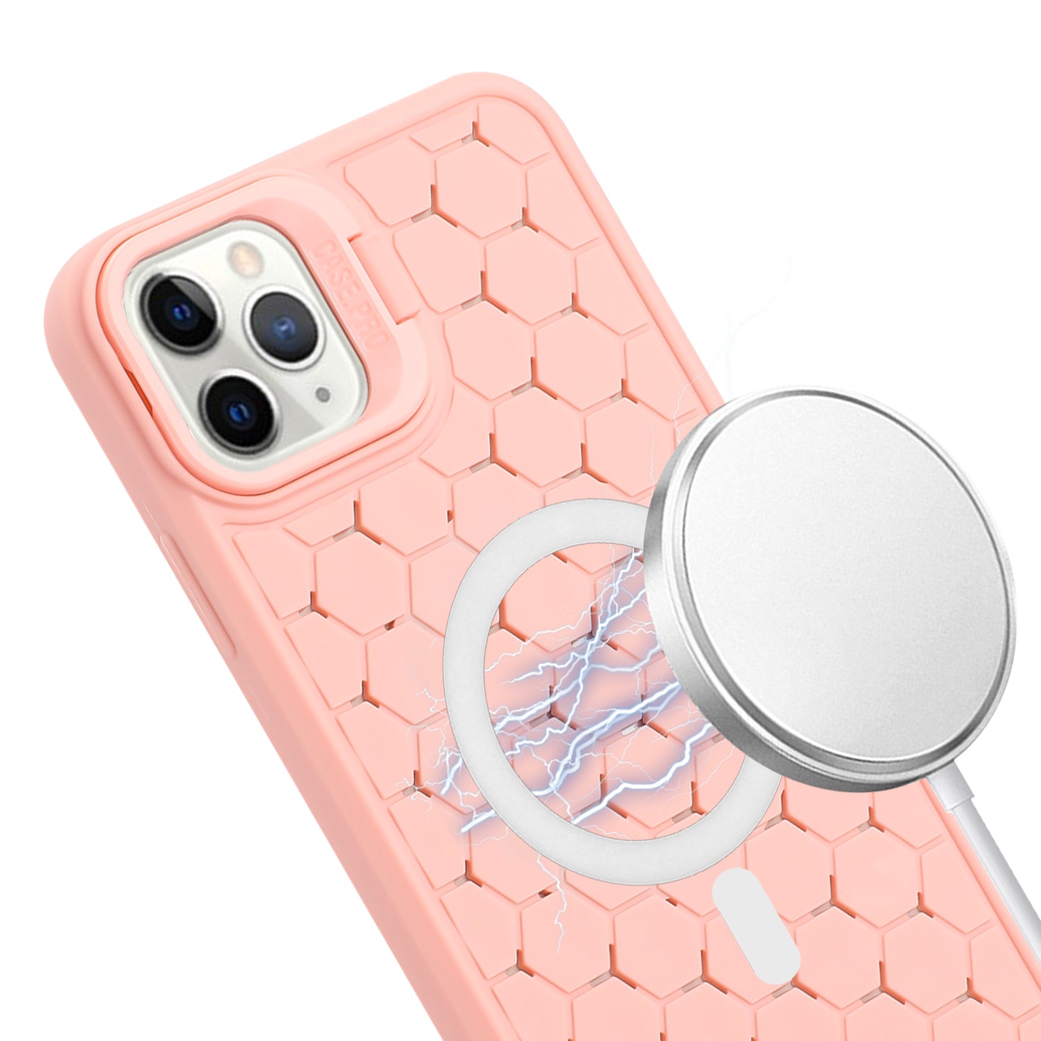 For iPhone 12 Pro Max Kickstand Case Heat Dissipation Lanyard TPU Cover Compatible with MagSafe