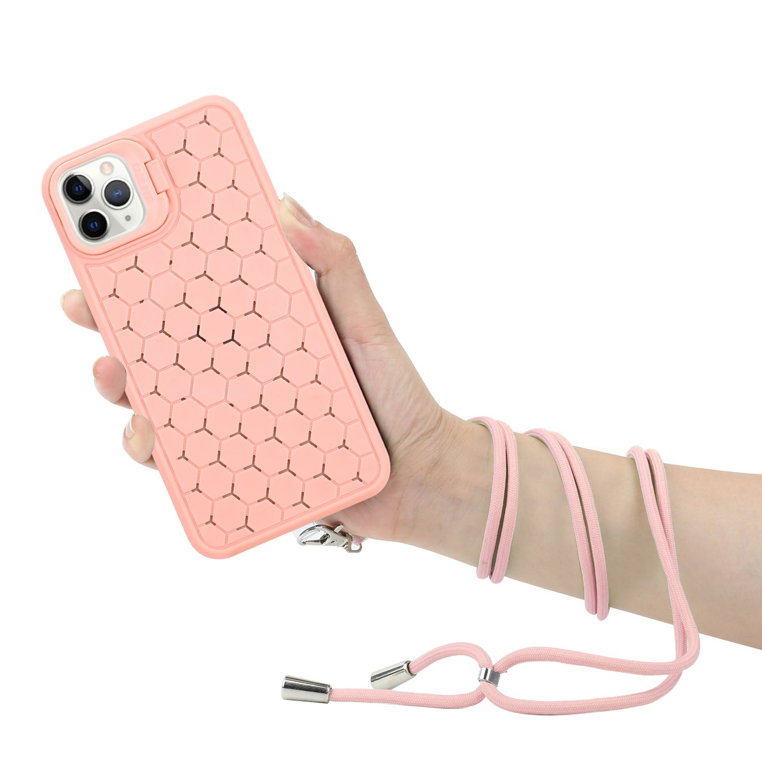 For iPhone 12 Pro Max Kickstand Case Heat Dissipation Lanyard TPU Cover Compatible with MagSafe