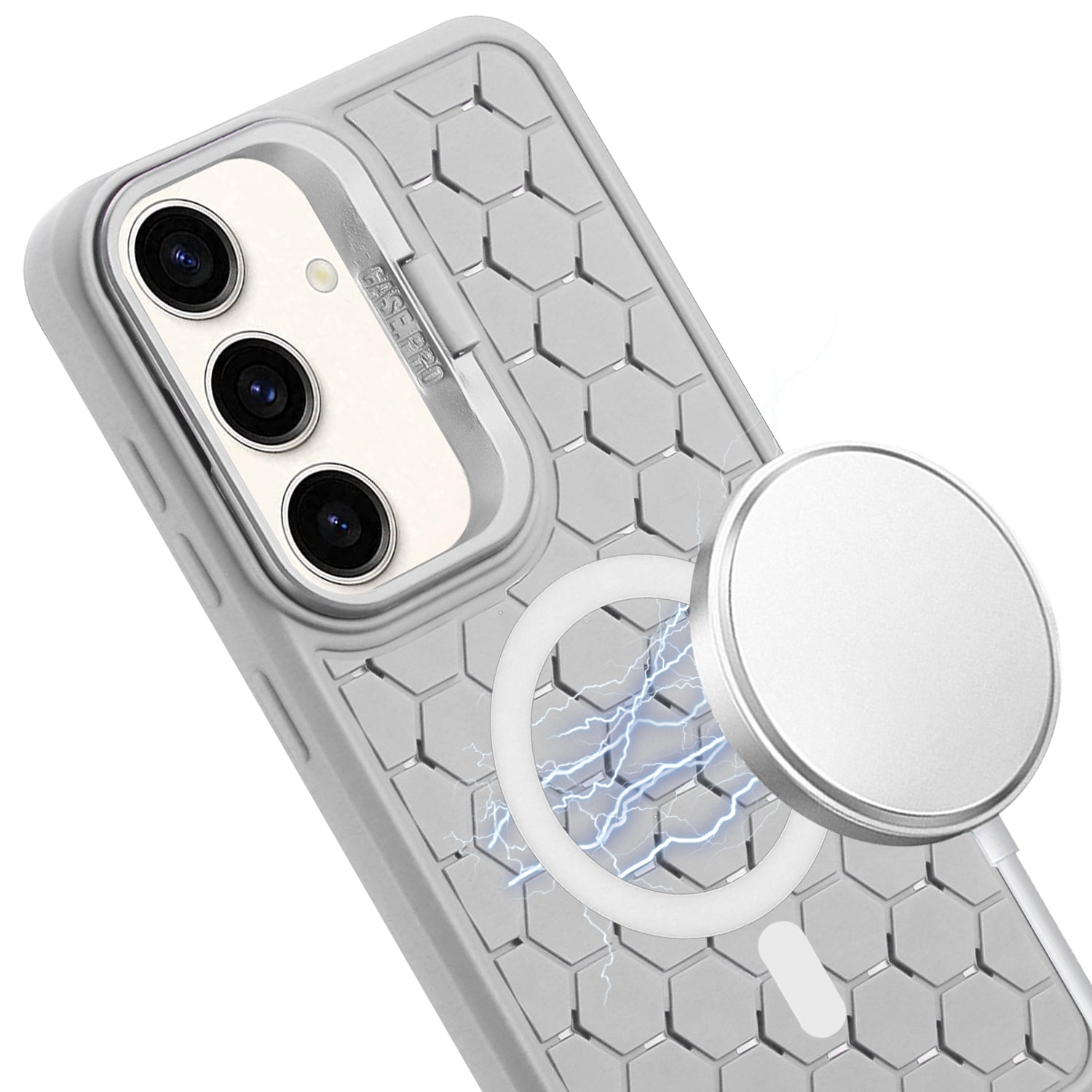 For Samsung Galaxy S24 TPU Case Heat Dissipation Magnetic Phone Cover with Lanyard / Kickstand